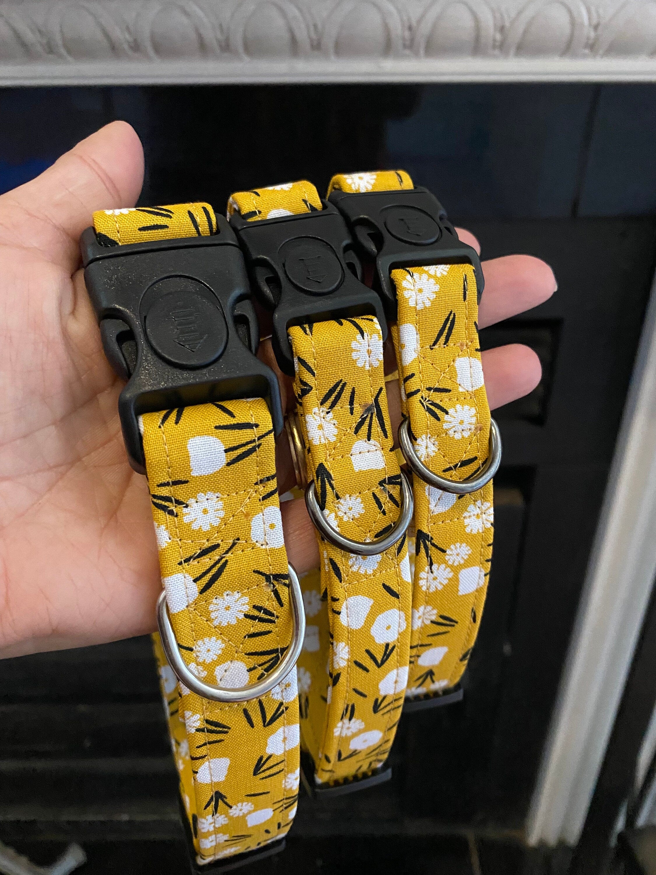 Yellow Floral Dog Collar