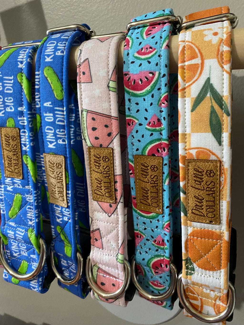 Teal  Watermelons Dog Collar