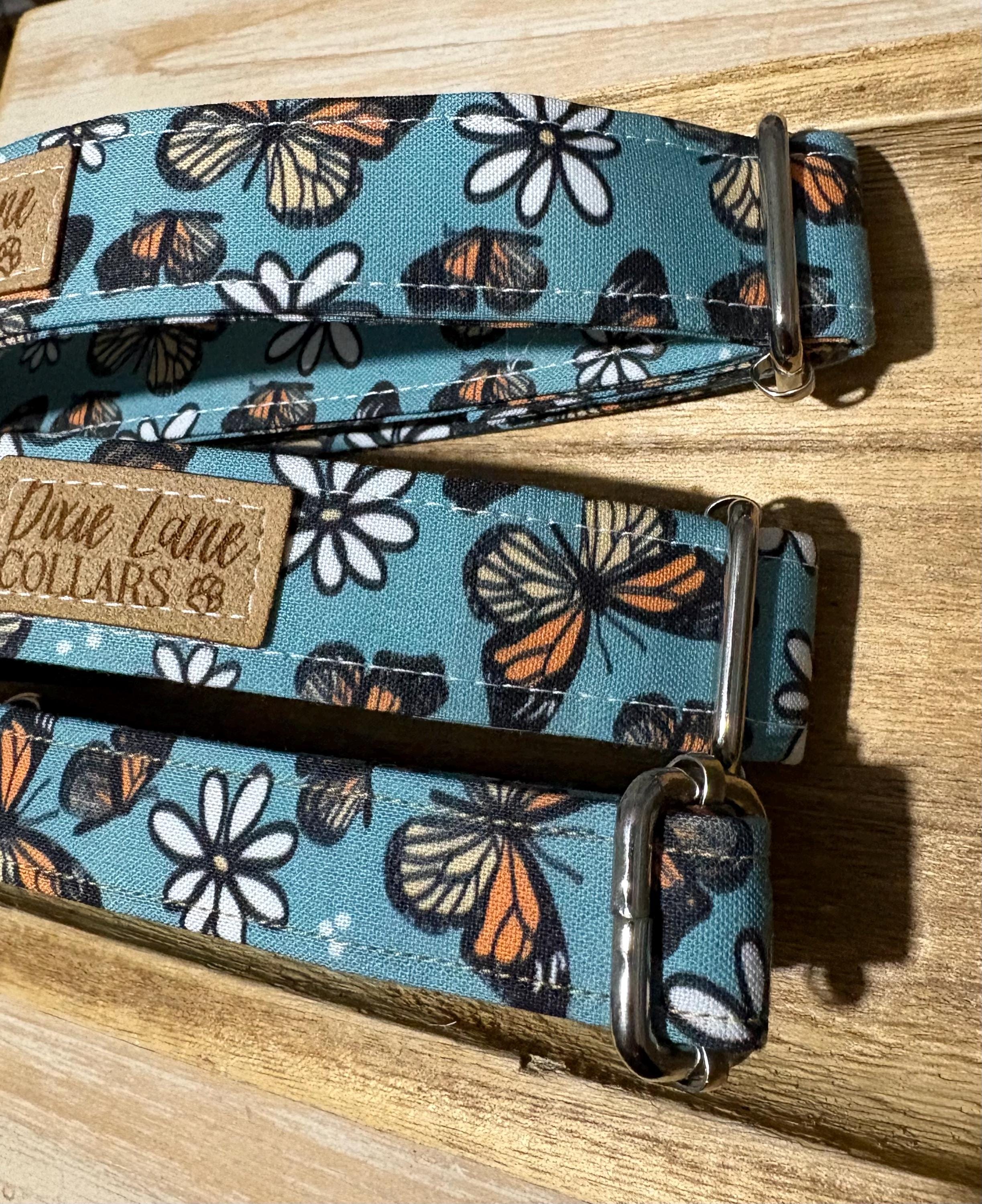 Monarch Butterflies and Daisies Dog Collar