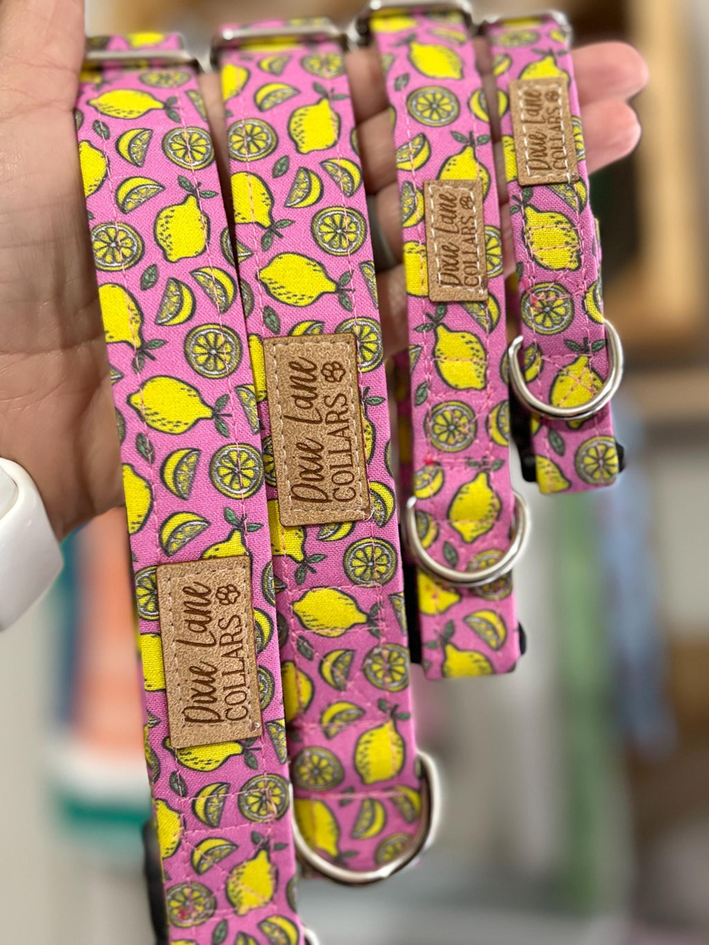 Pink Lemons Dog Collar