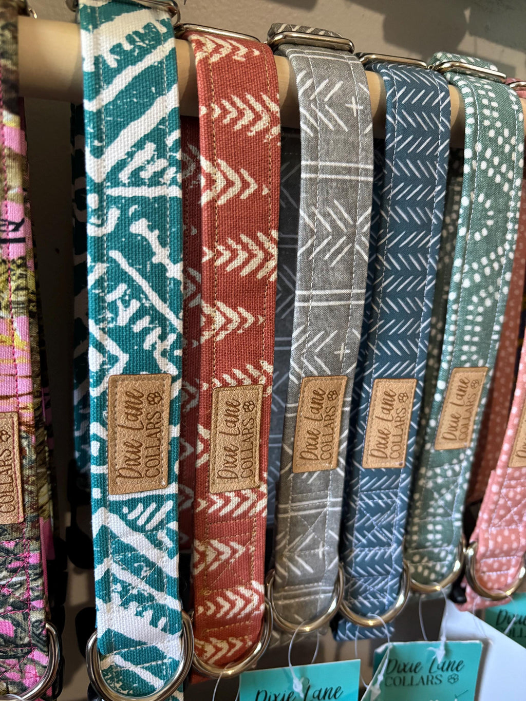 Teal Boho Aztec Dog Collar, Southwestern Tribal Pattern, Dixie Lane Collars