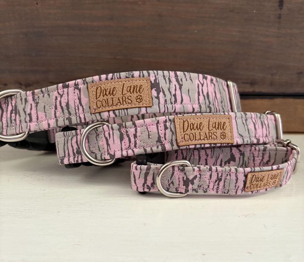 Pink Bottomland Camo Print Dog Collar