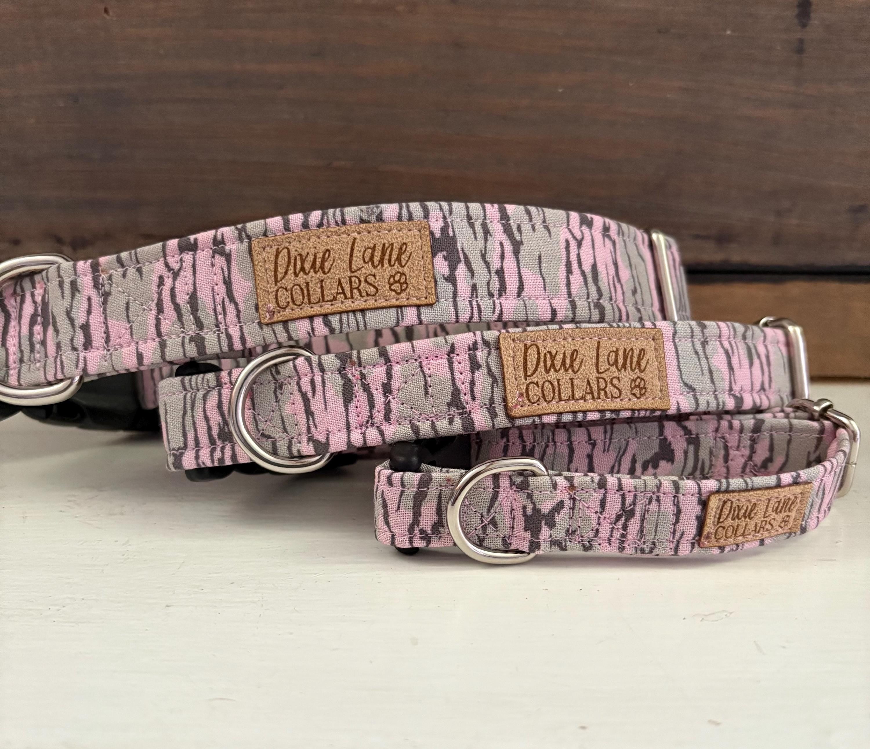 Pink Bottomland Camo Print Dog Collar