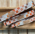 Brown and Orange Checker Smiles Dog Collar