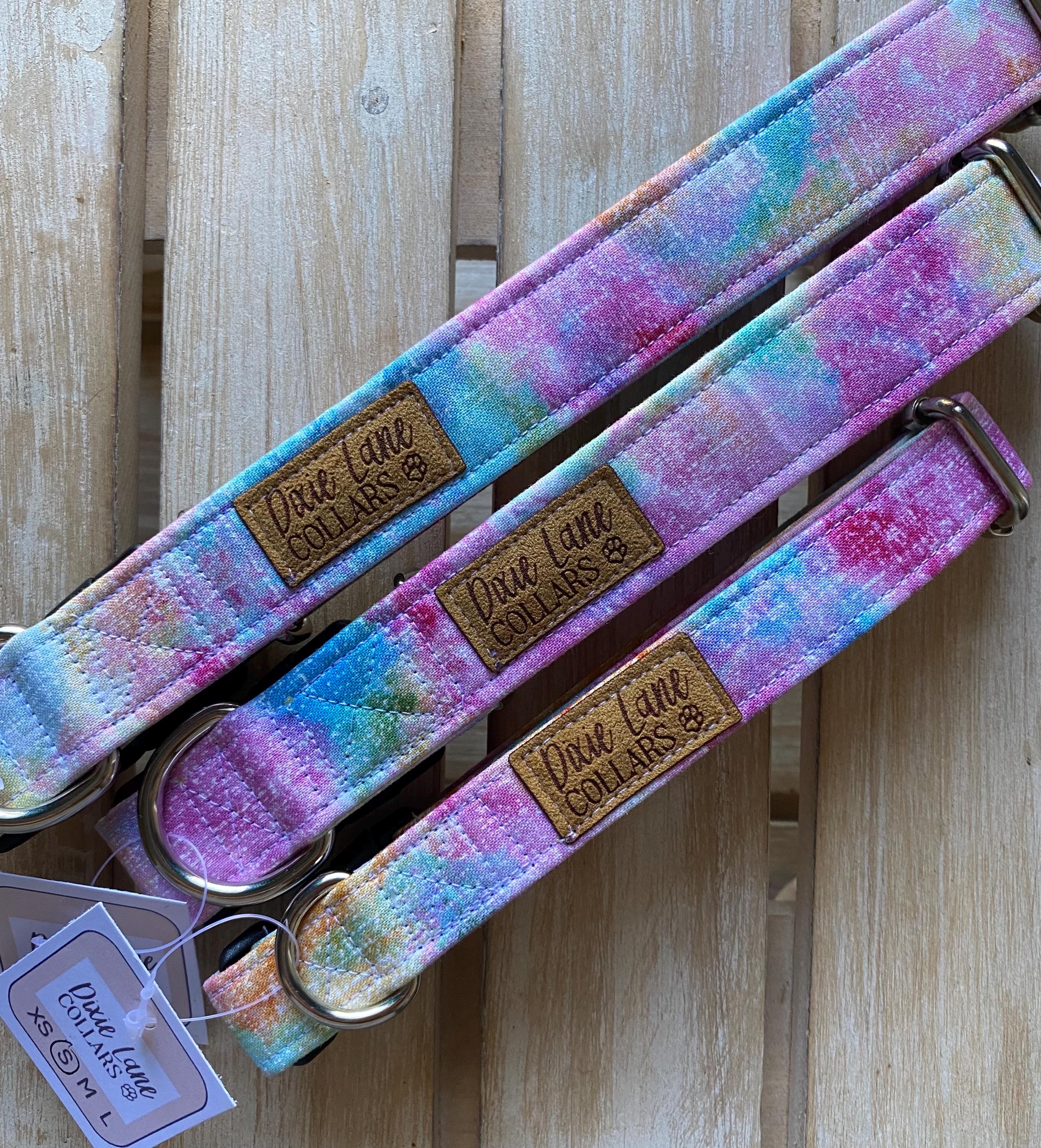 Rainbow Unicorn Tie Dye Dog Collar