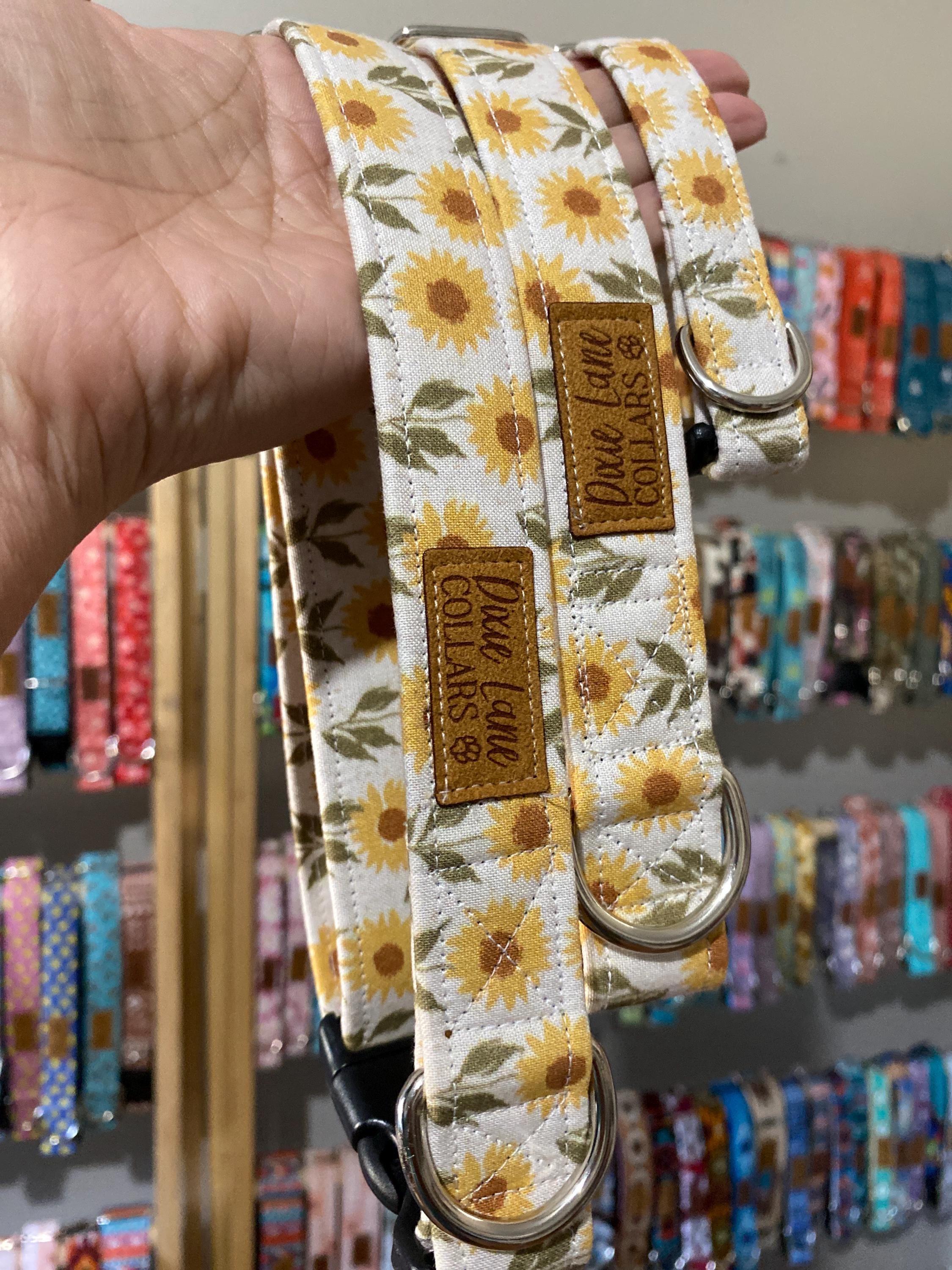 Vintage Sunflower Field Dog Collar