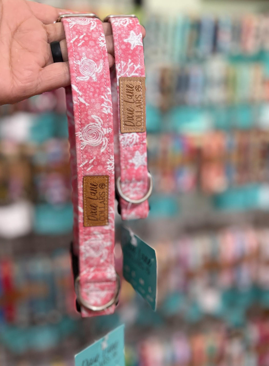 Pink Sea Turtles Dog Collar