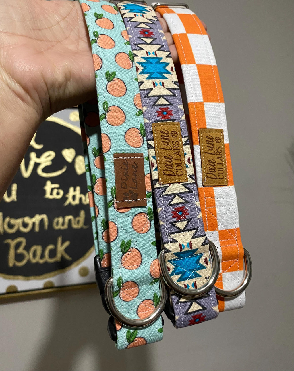 Orange Checkered Dog Collar