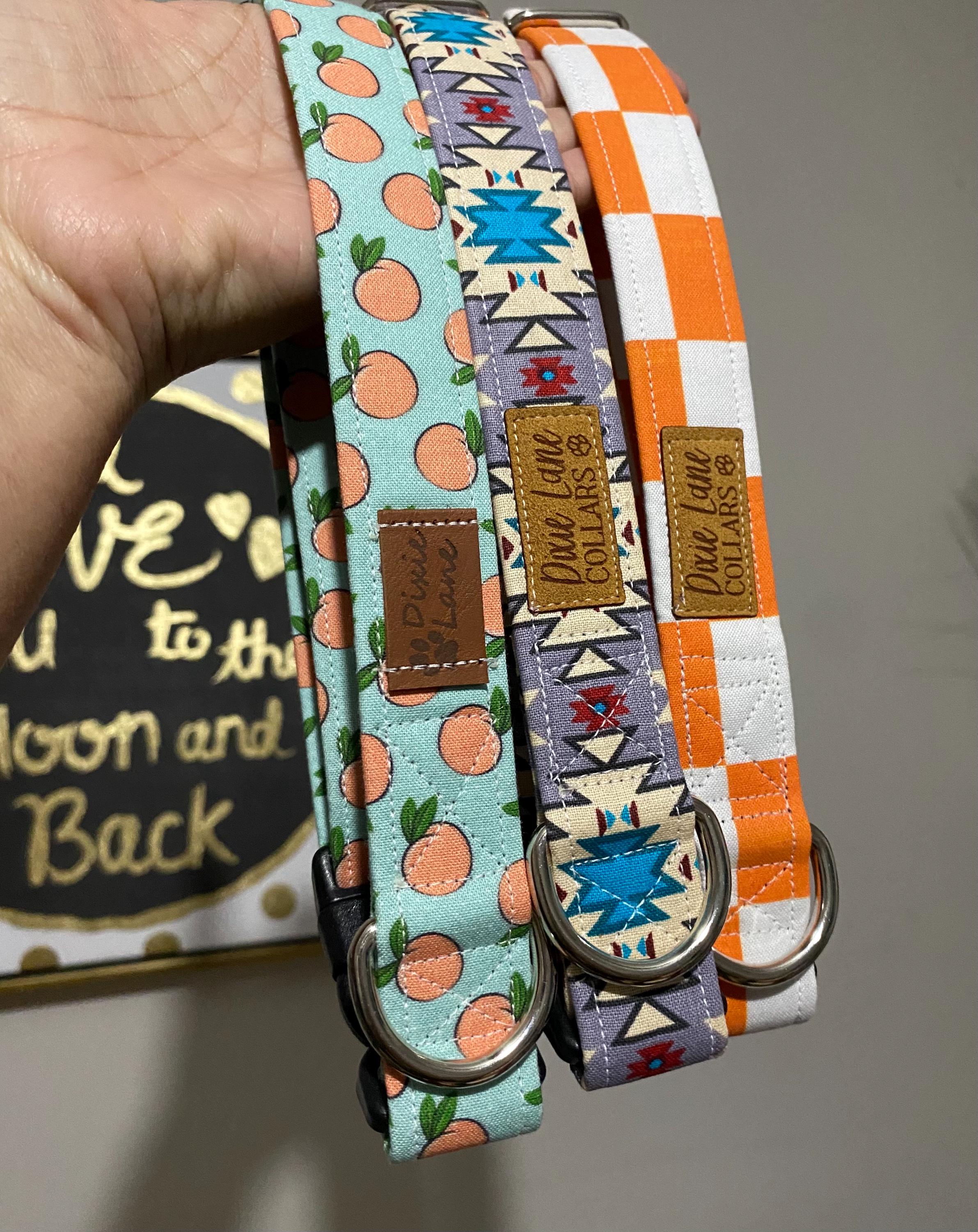 Orange Checkered Dog Collar