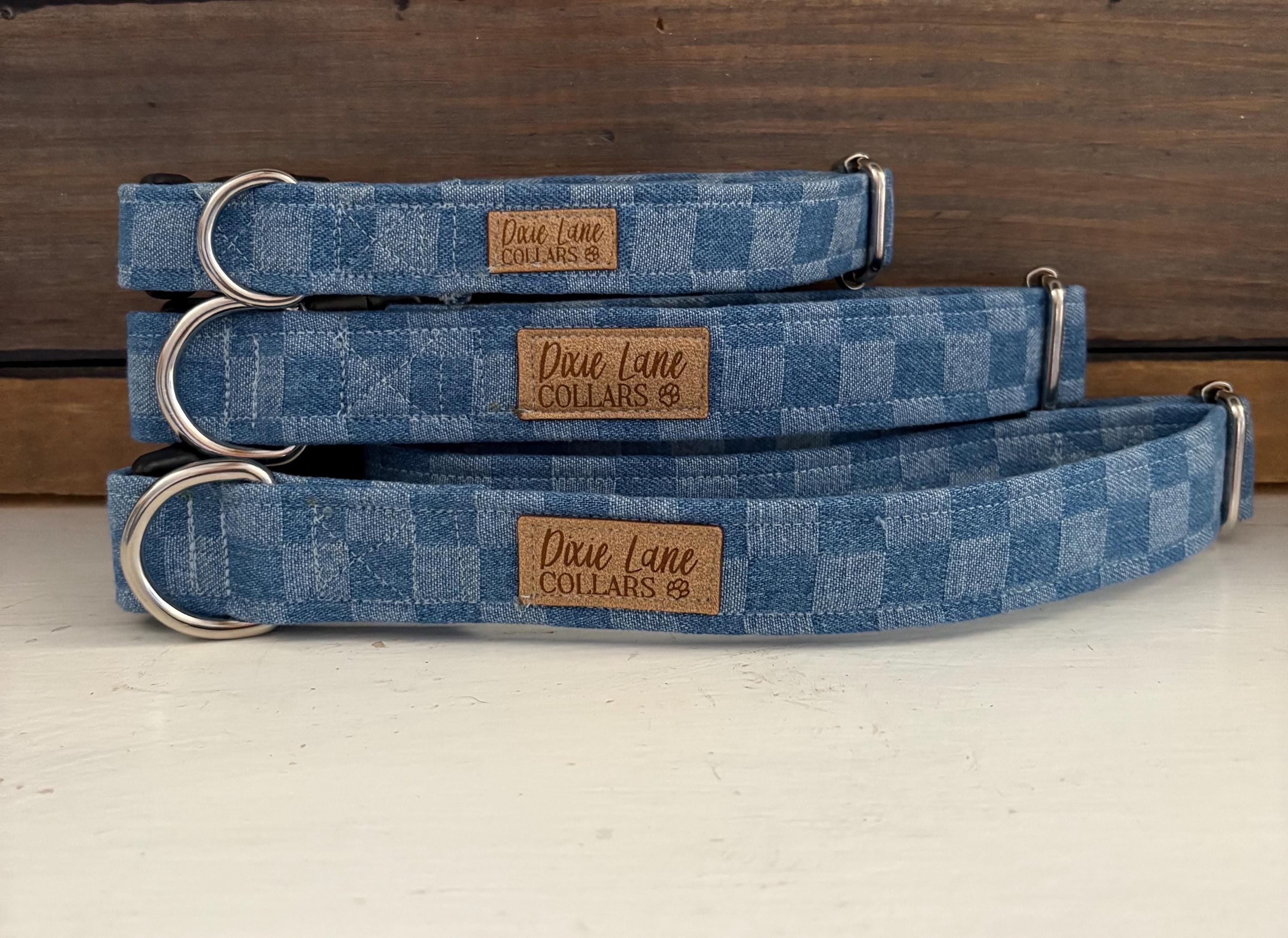 Blue Denim Checker Collar
