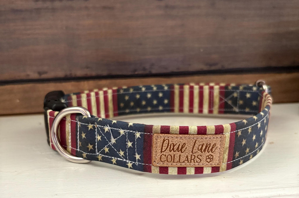 Distressed American Flag Dog Collar