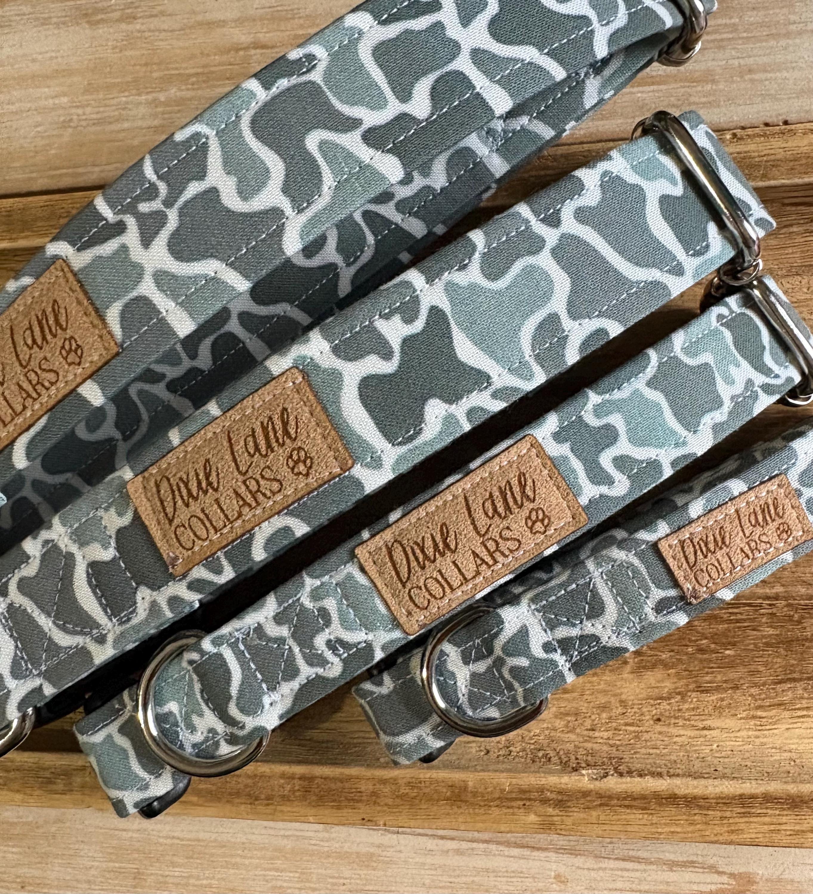 Gray Duck Camo Print Dog Collar