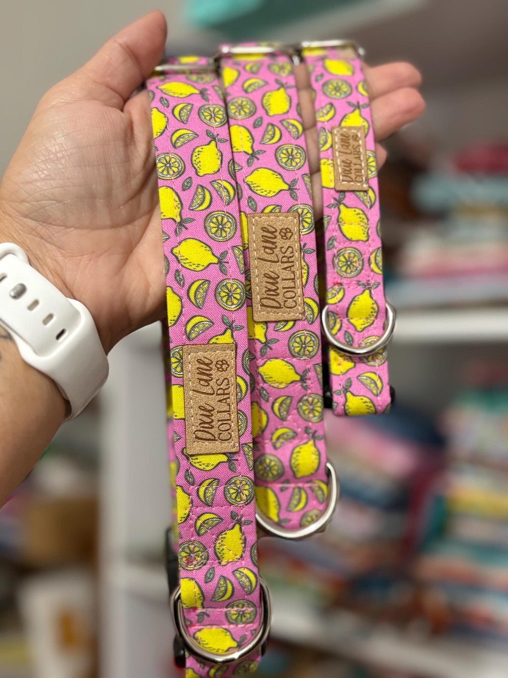 Pink Lemons Dog Collar