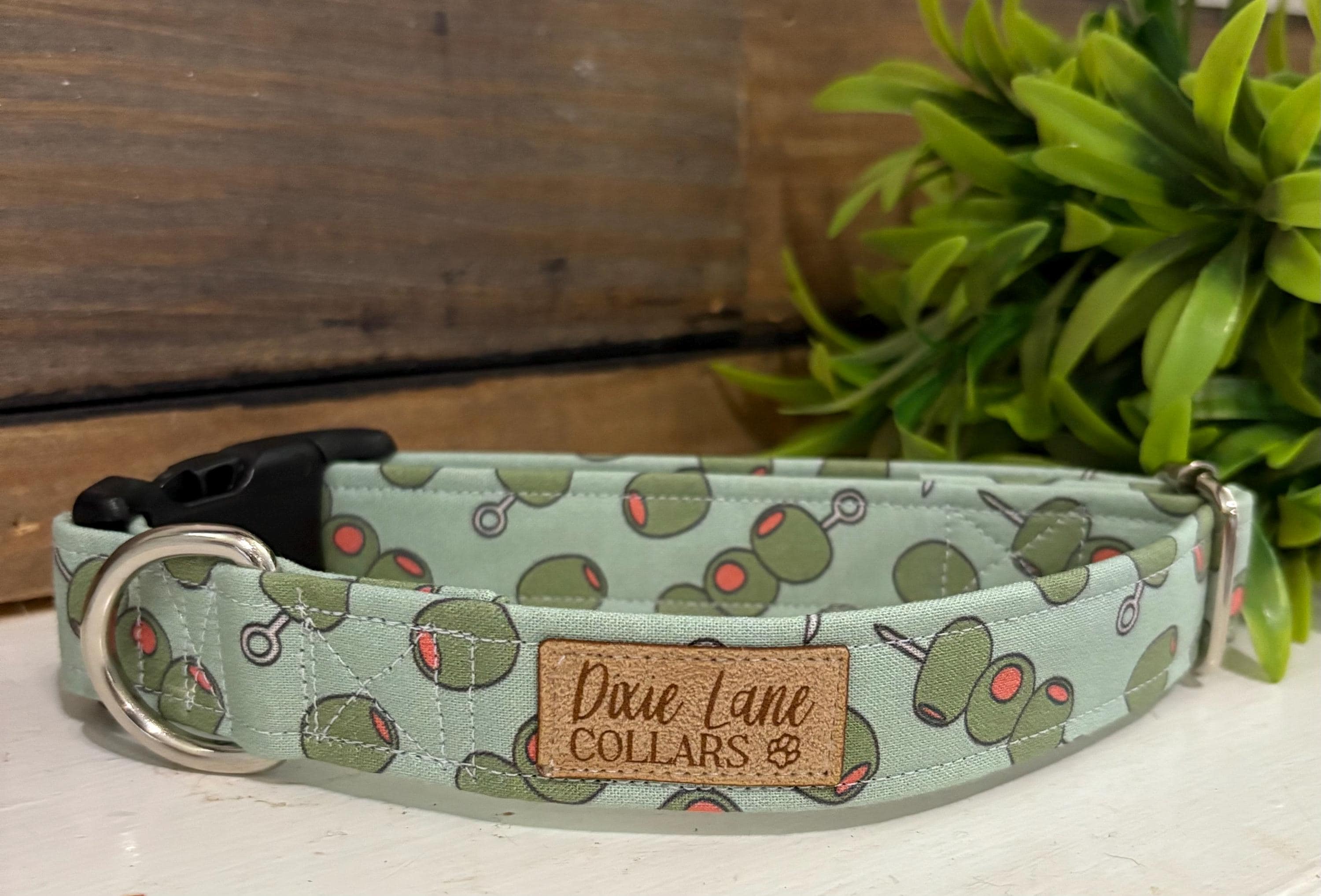 Green Olive Dog Collar