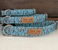 Blue Lightning Bolts Dog Collar