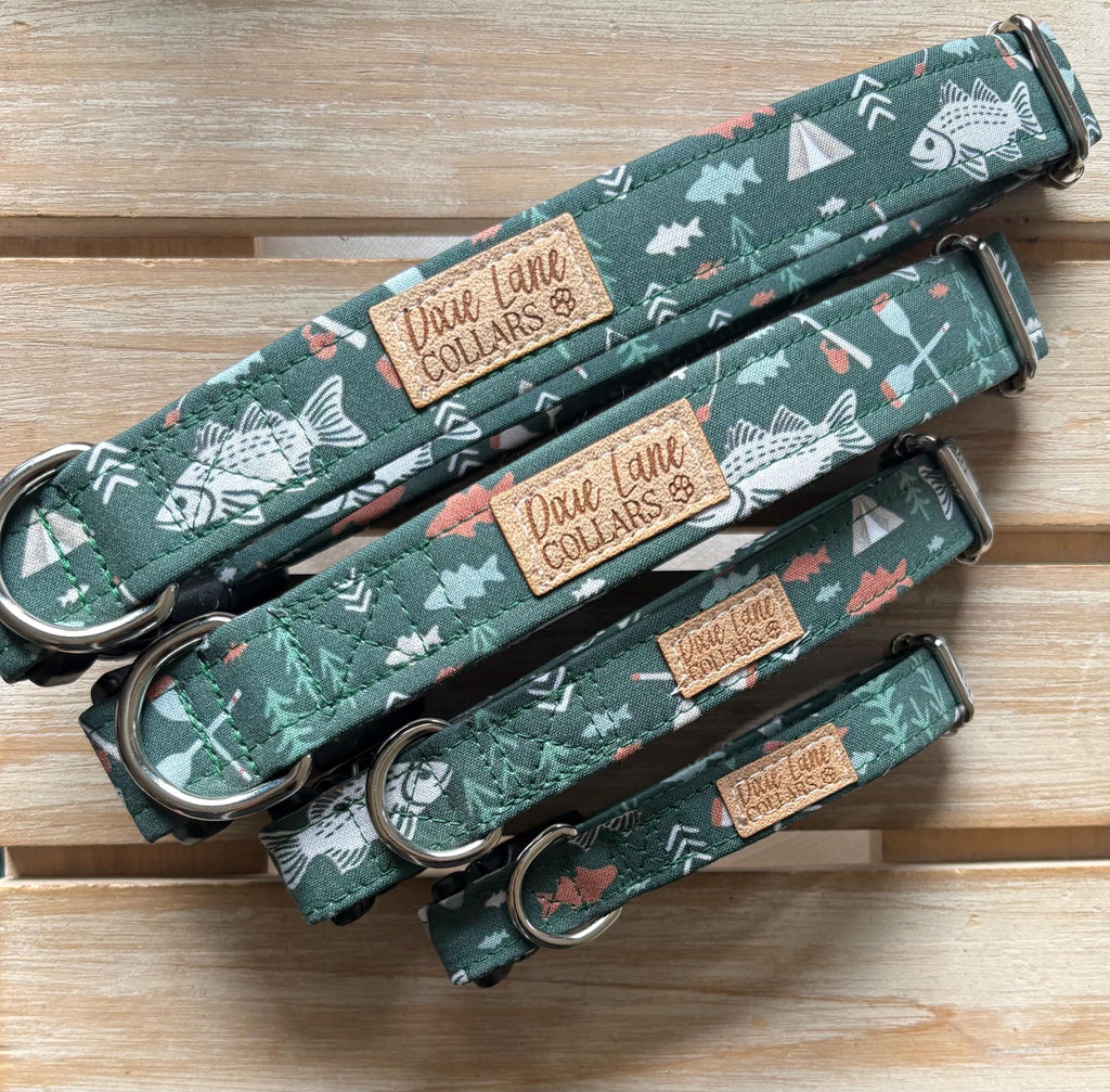 Green Fishing Dog Collar
