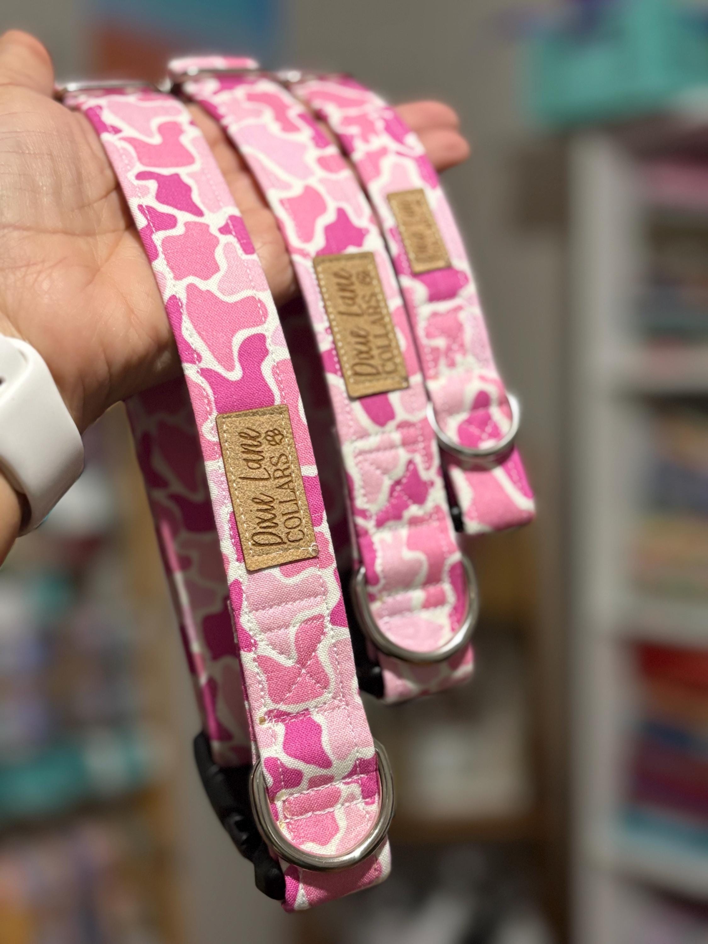 Pink Duck Camo Print Dog Collar