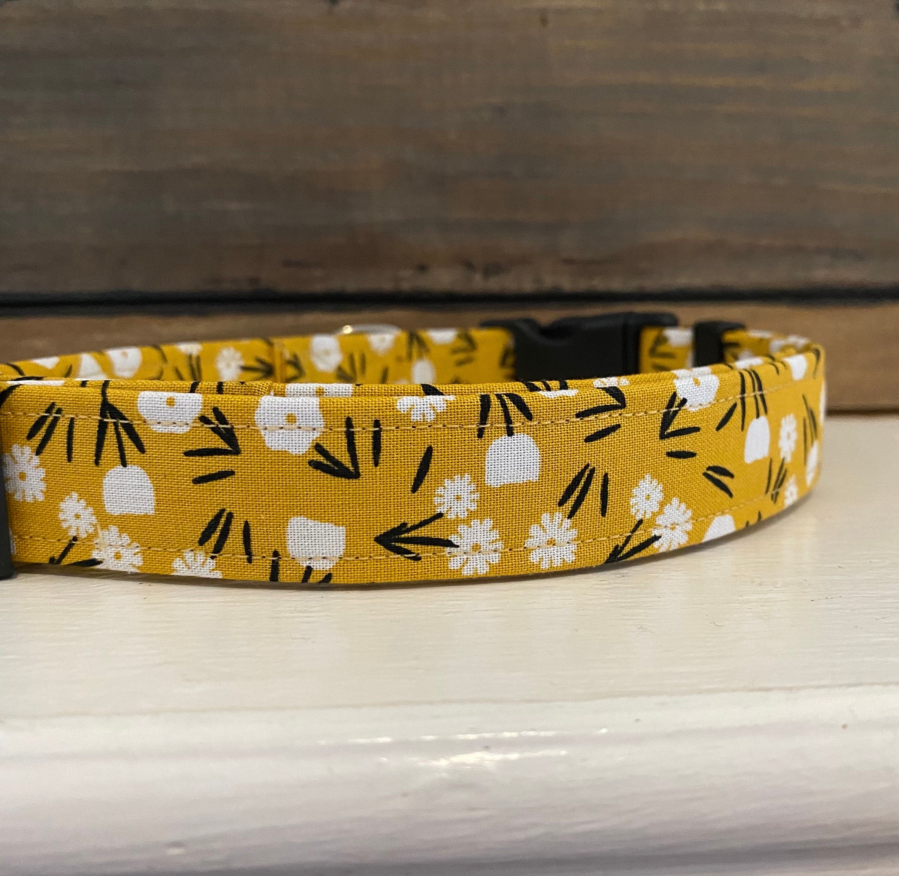 Yellow Floral Dog Collar