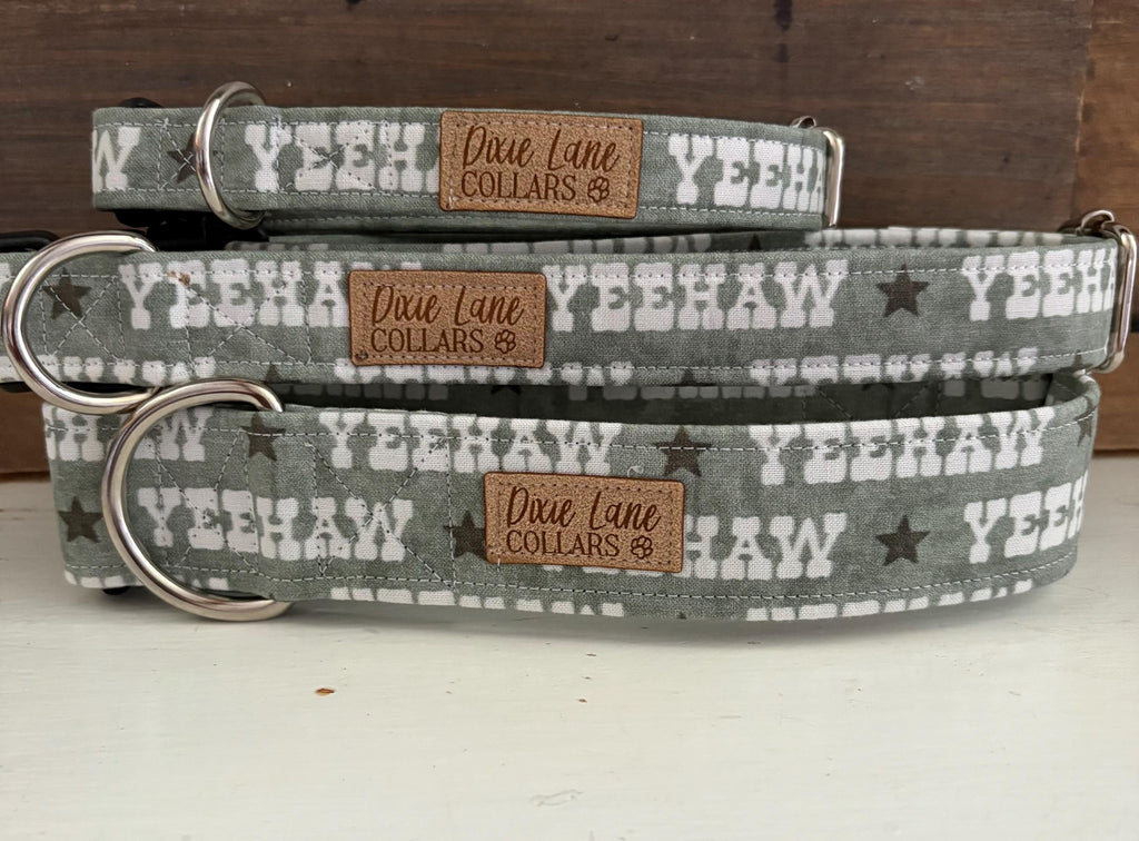 Green Yeehaw Dog Collar