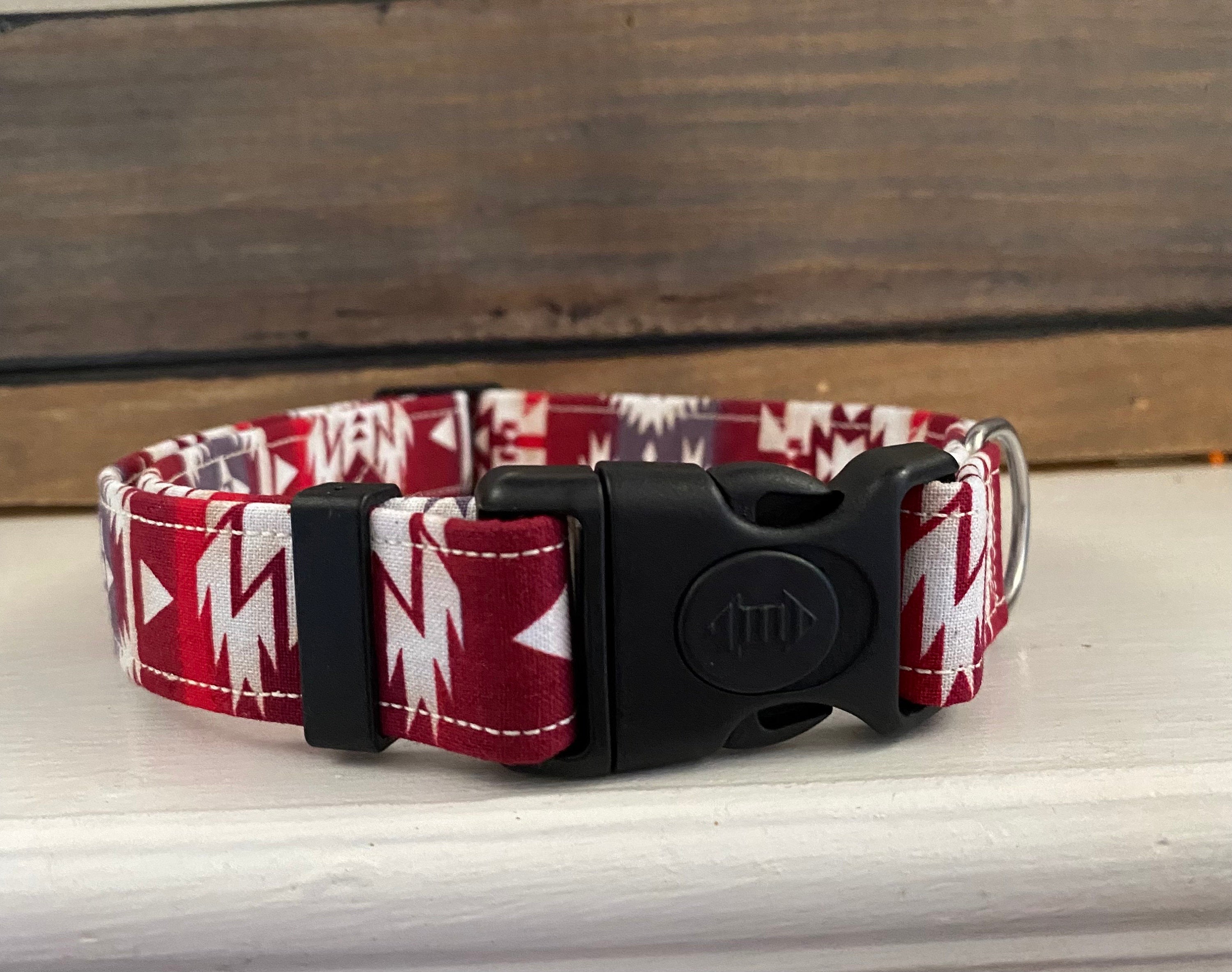 Red Aztec Print Dog Collar