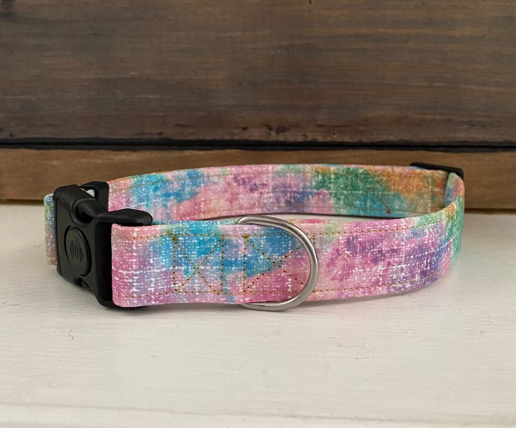 Rainbow Unicorn Tie Dye Dog Collar