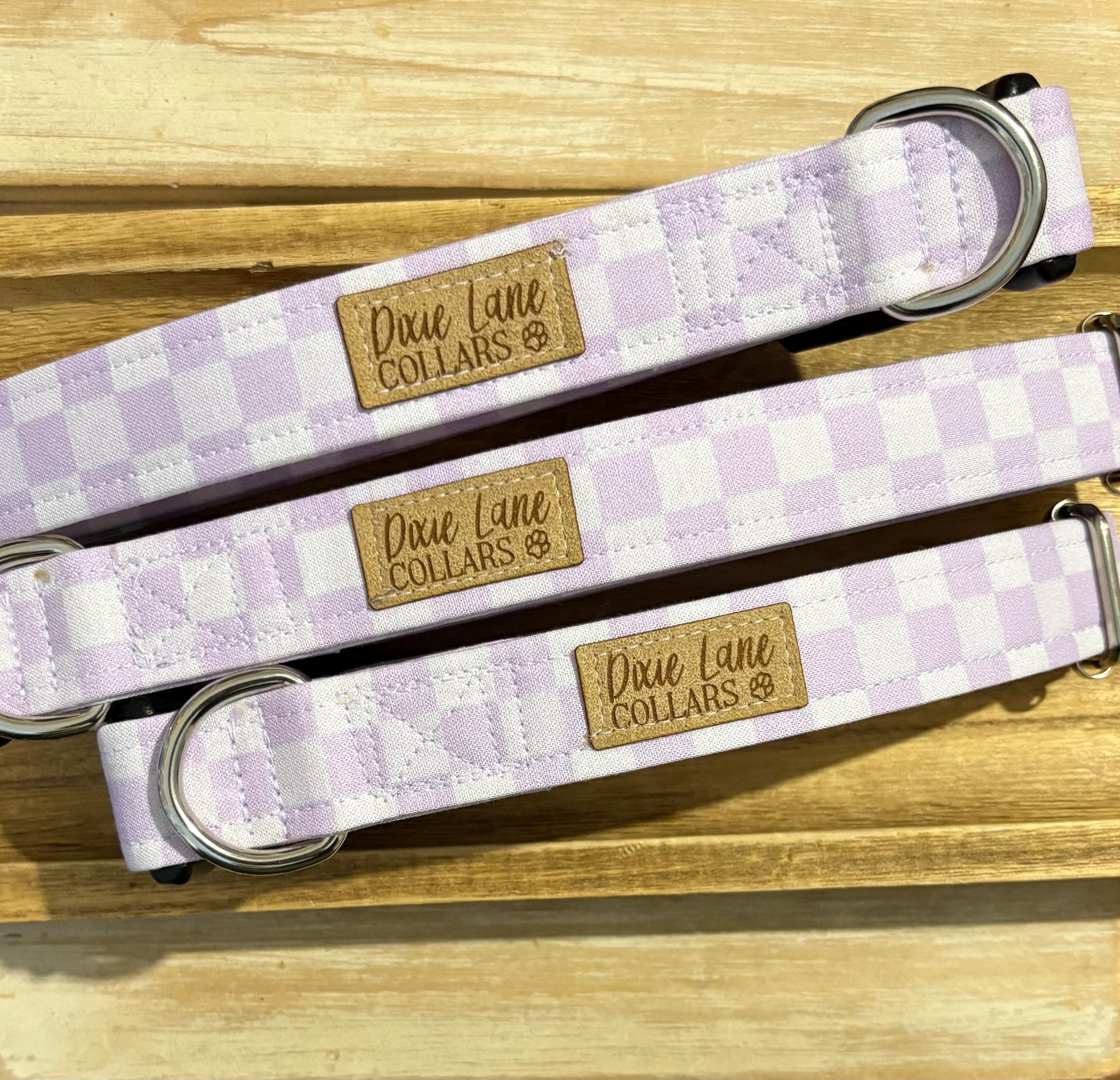Purple Lavender Checker Dog Colla