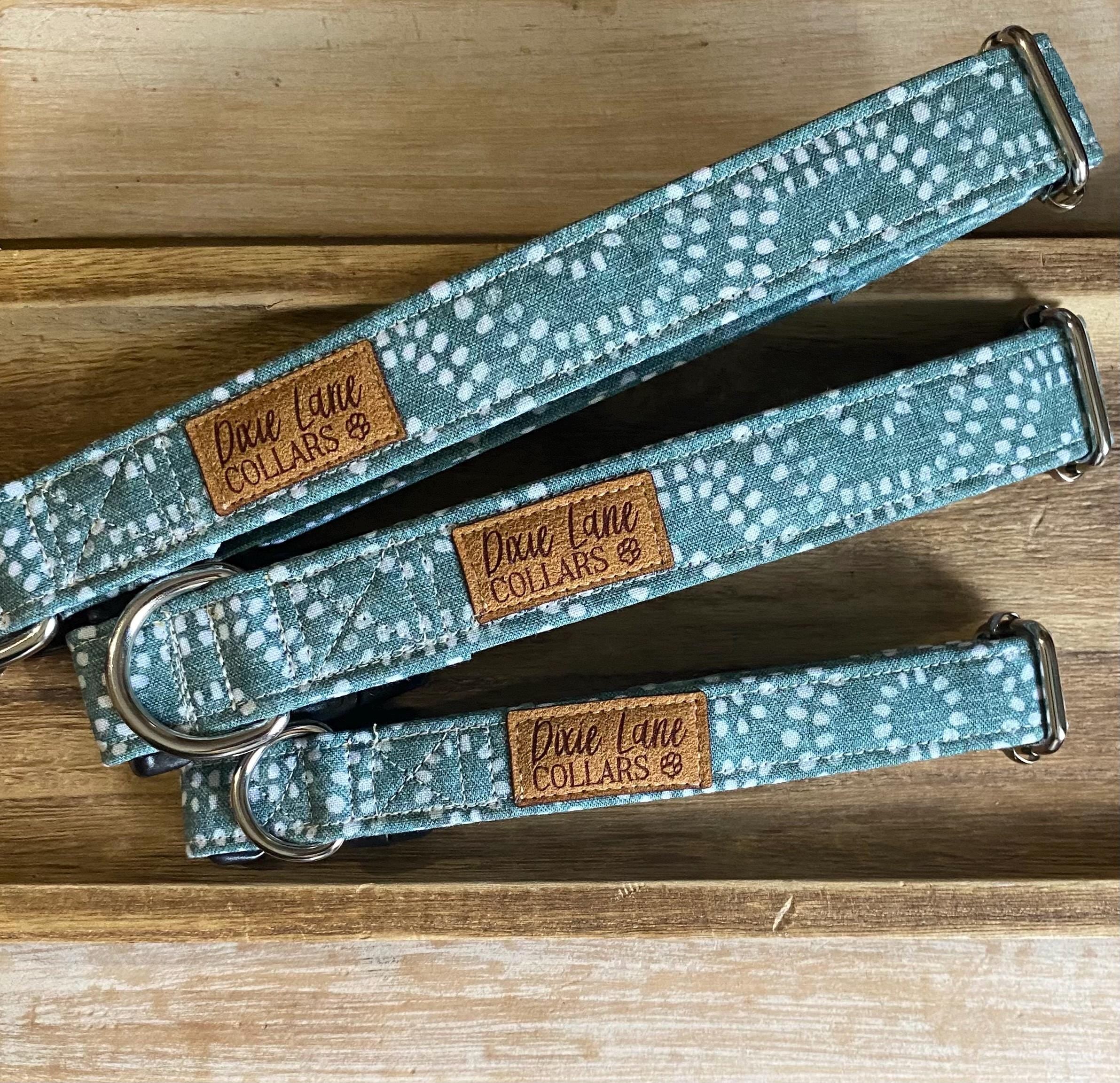 Teal Green Boho Hexagon Dog Collar