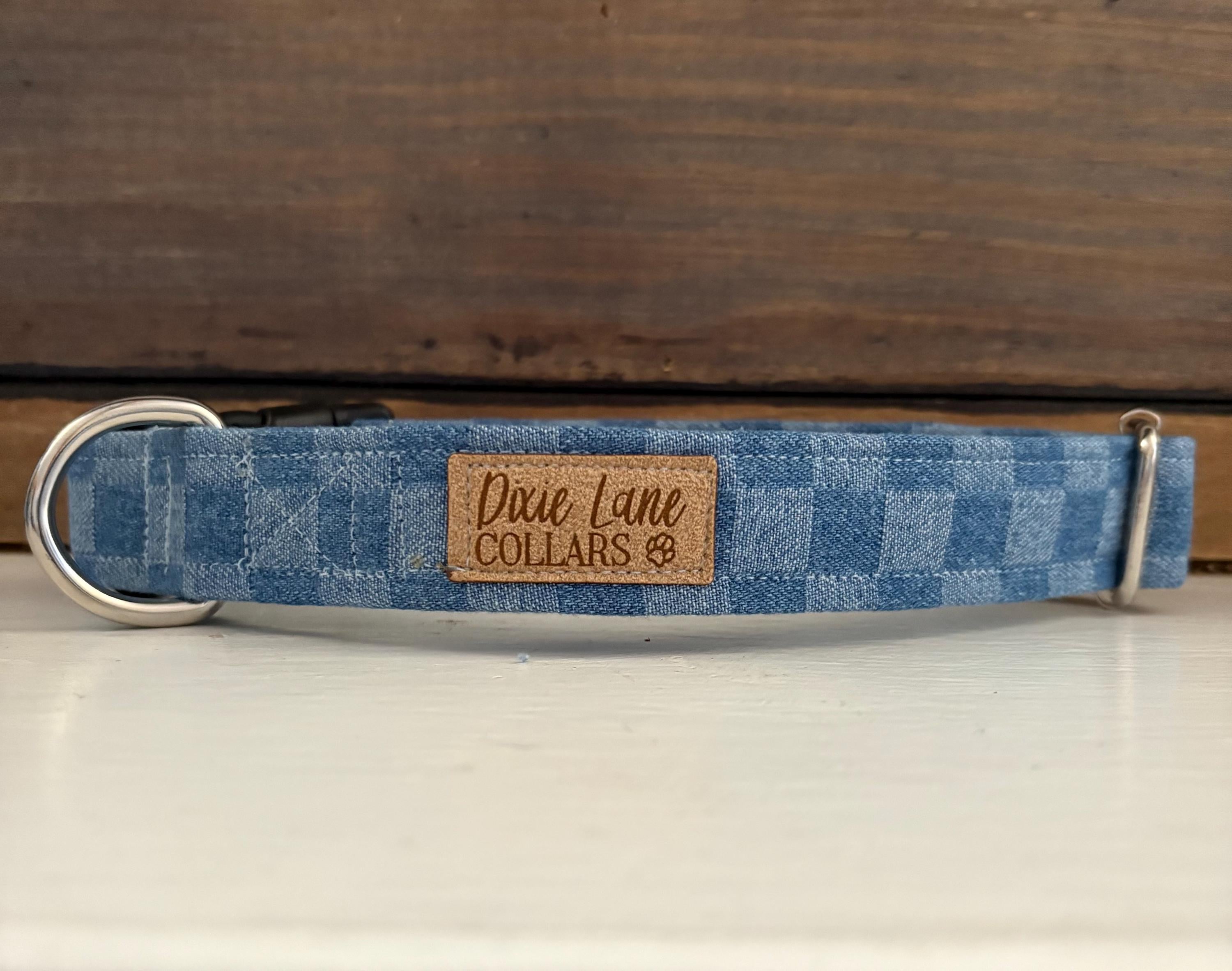 Blue Denim Checker Collar