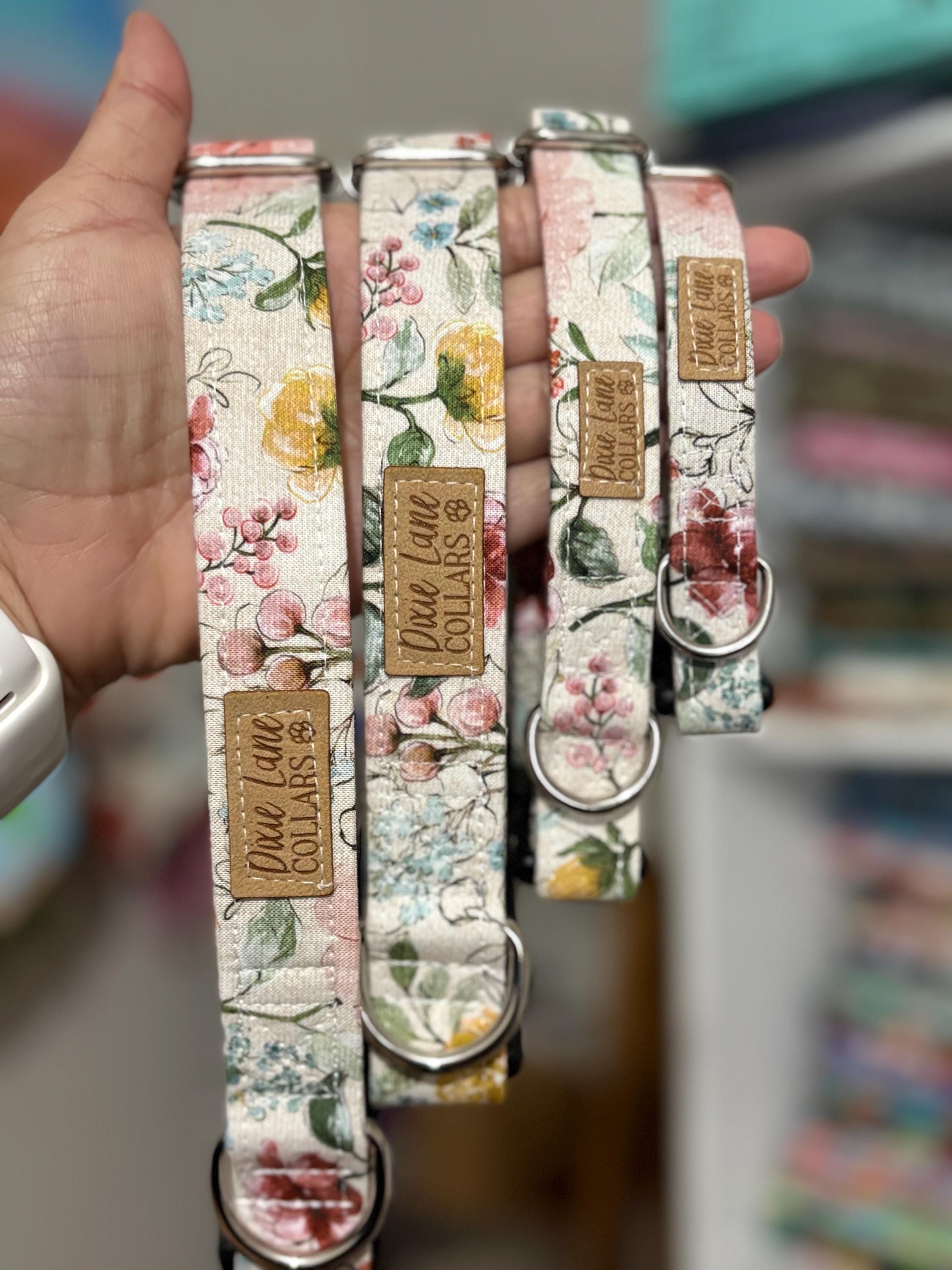 Vintage Floral Fabric Dog Collar