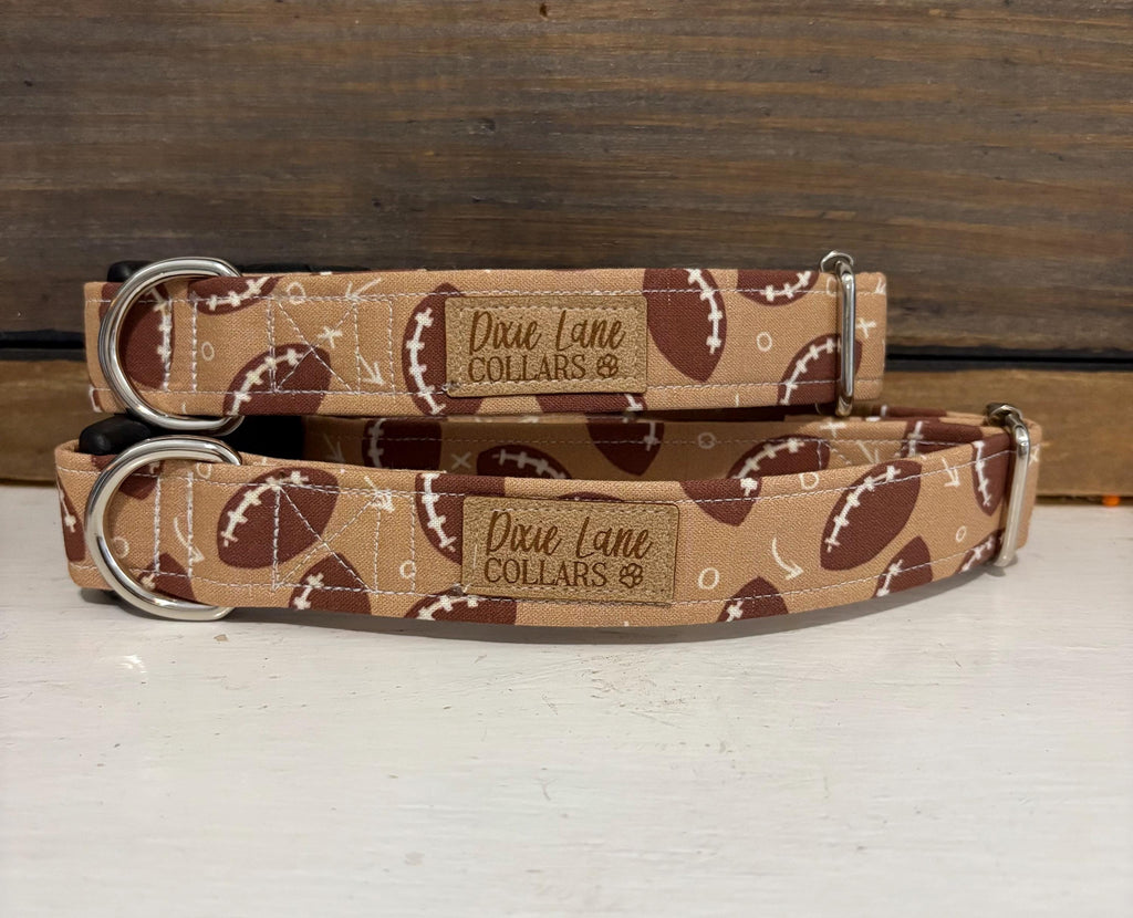Footballs Fabric Dog Collar