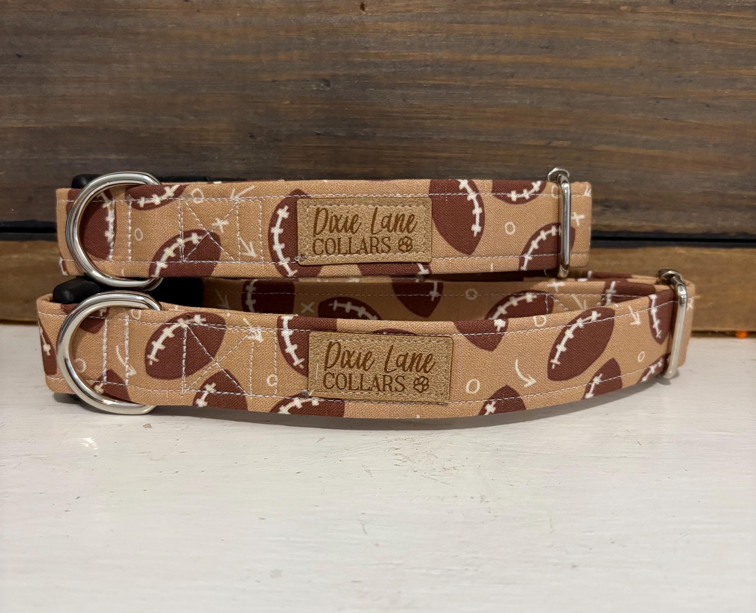 Footballs Fabric Dog Collar