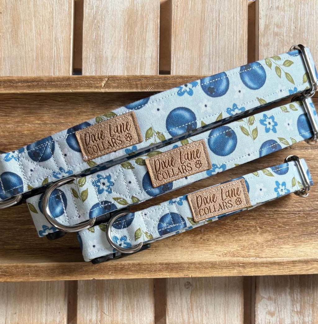 Blueberry Floral Dog Collar