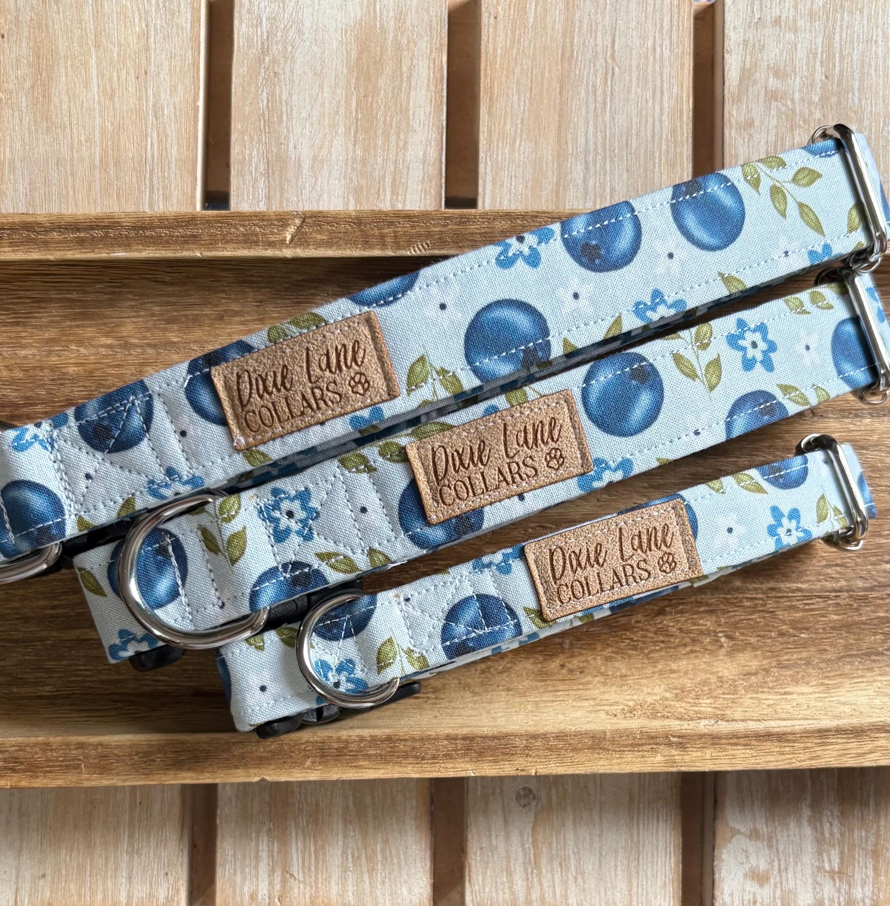 Blueberry Floral Dog Collar