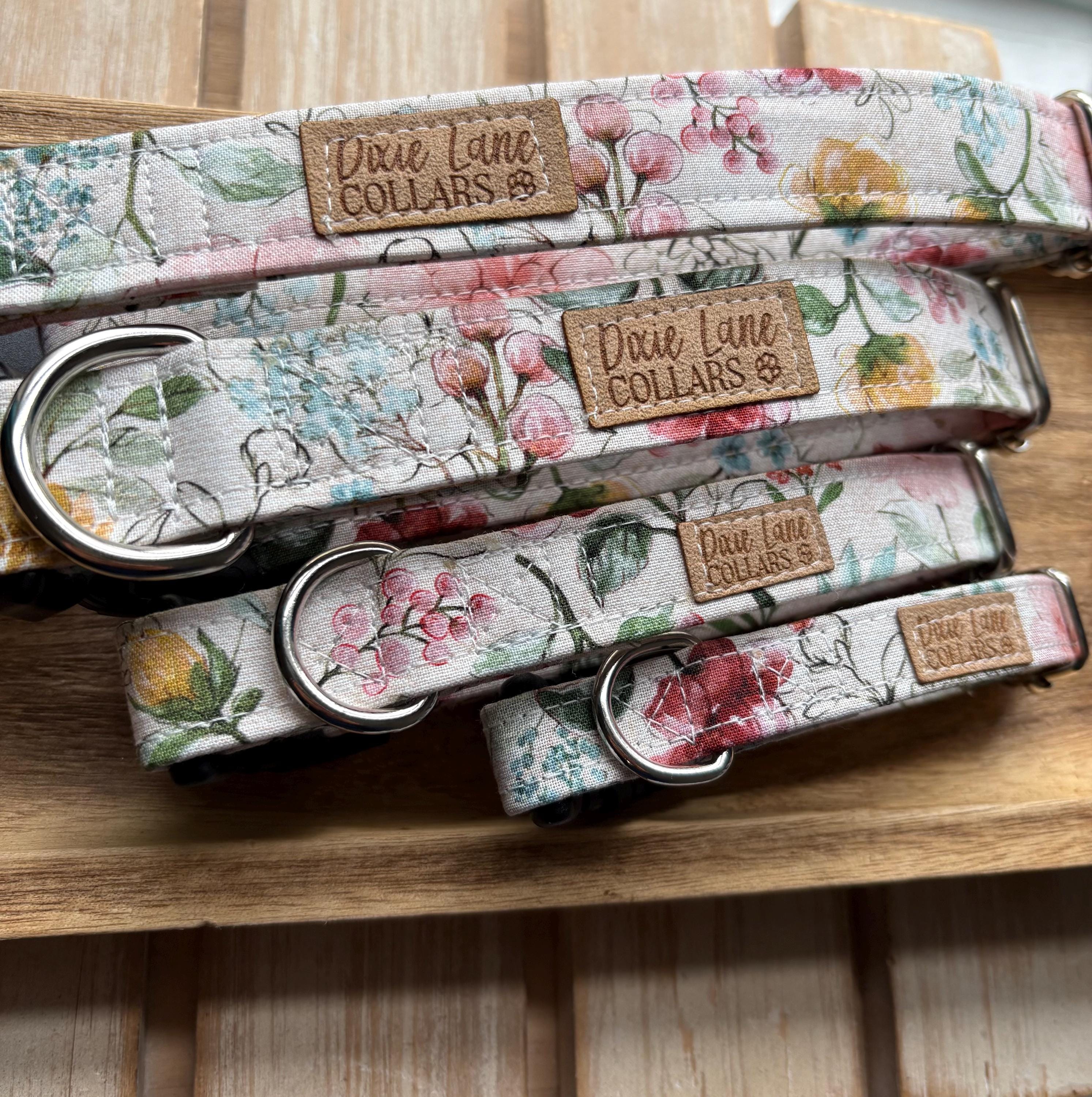 Vintage Floral Fabric Dog Collar