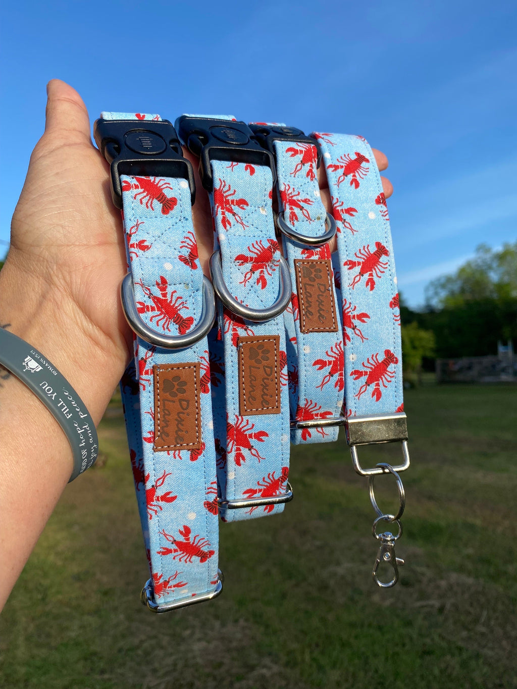 Lobster Print Dog Collar
