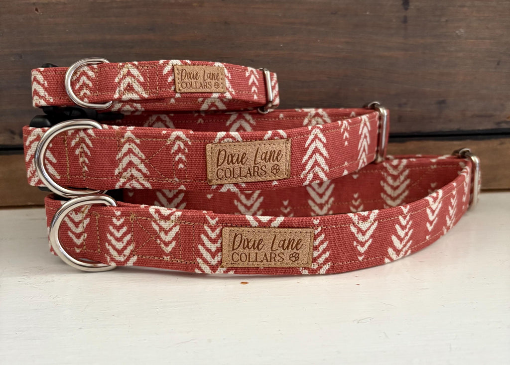 Orange Boho Feathers Dog Collar
