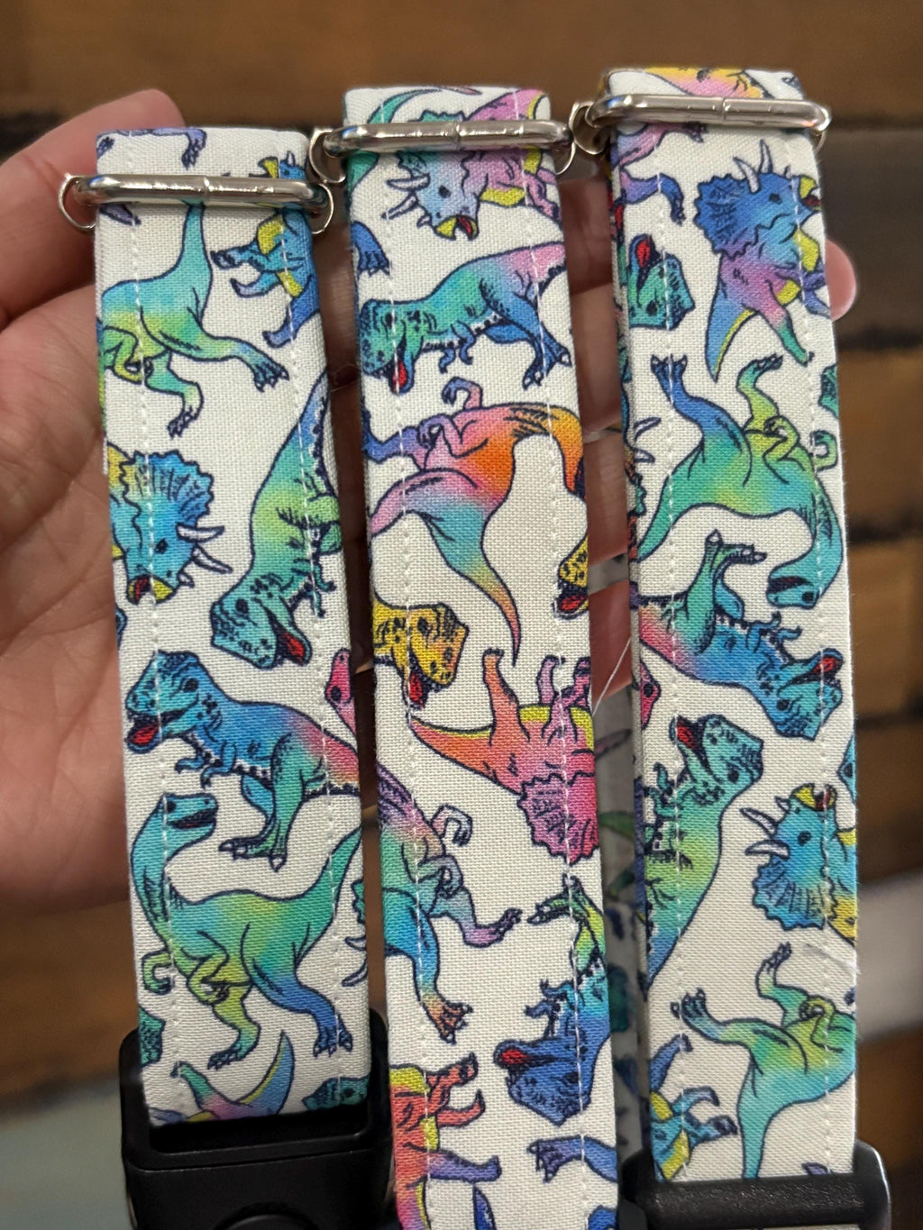Rainbow Dinosaur Dog Collar