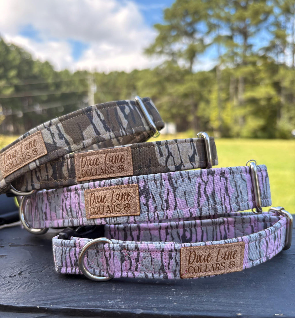Pink Bottomland Camo Print Dog Collar