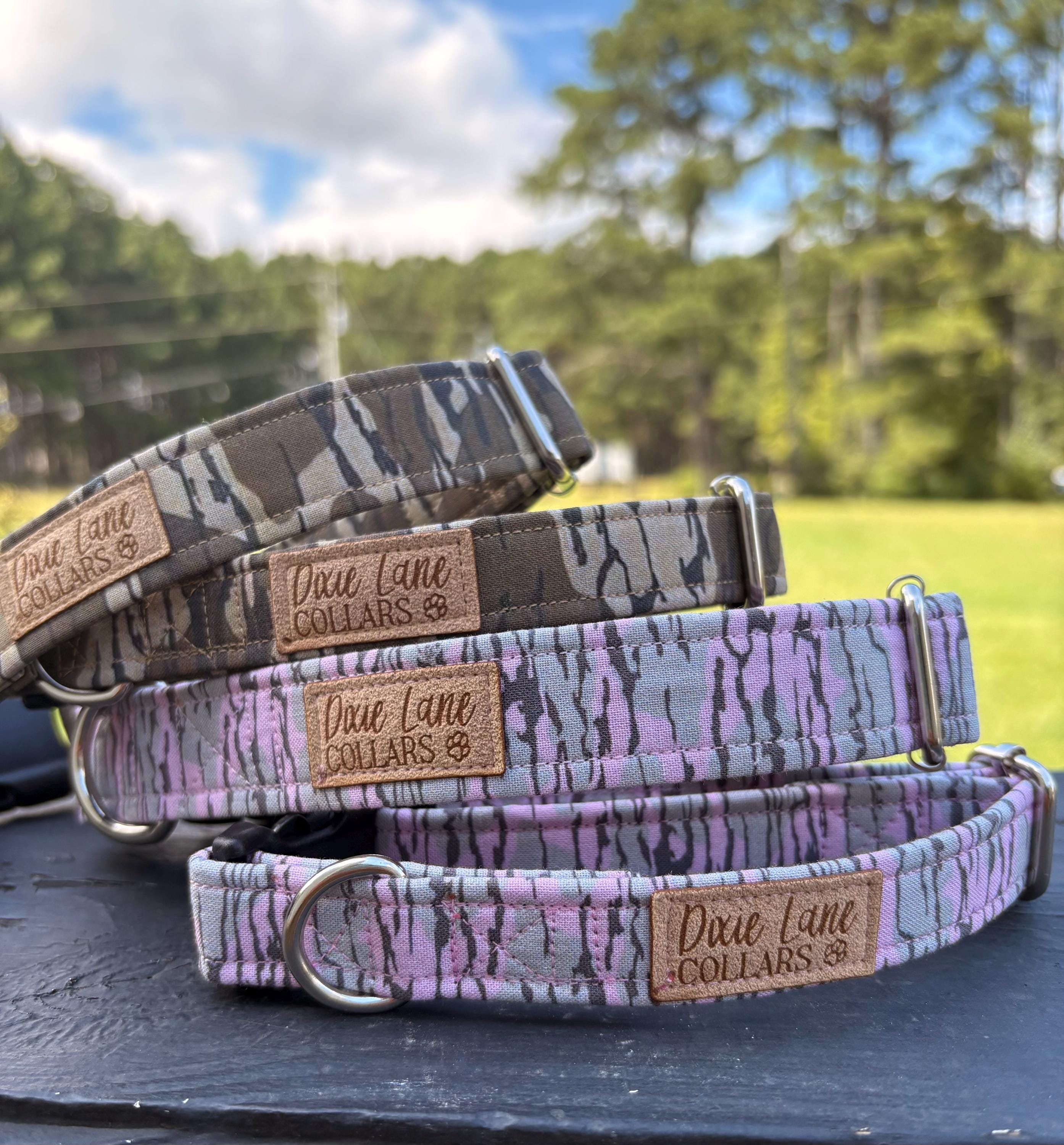 Pink Bottomland Camo Print Dog Collar