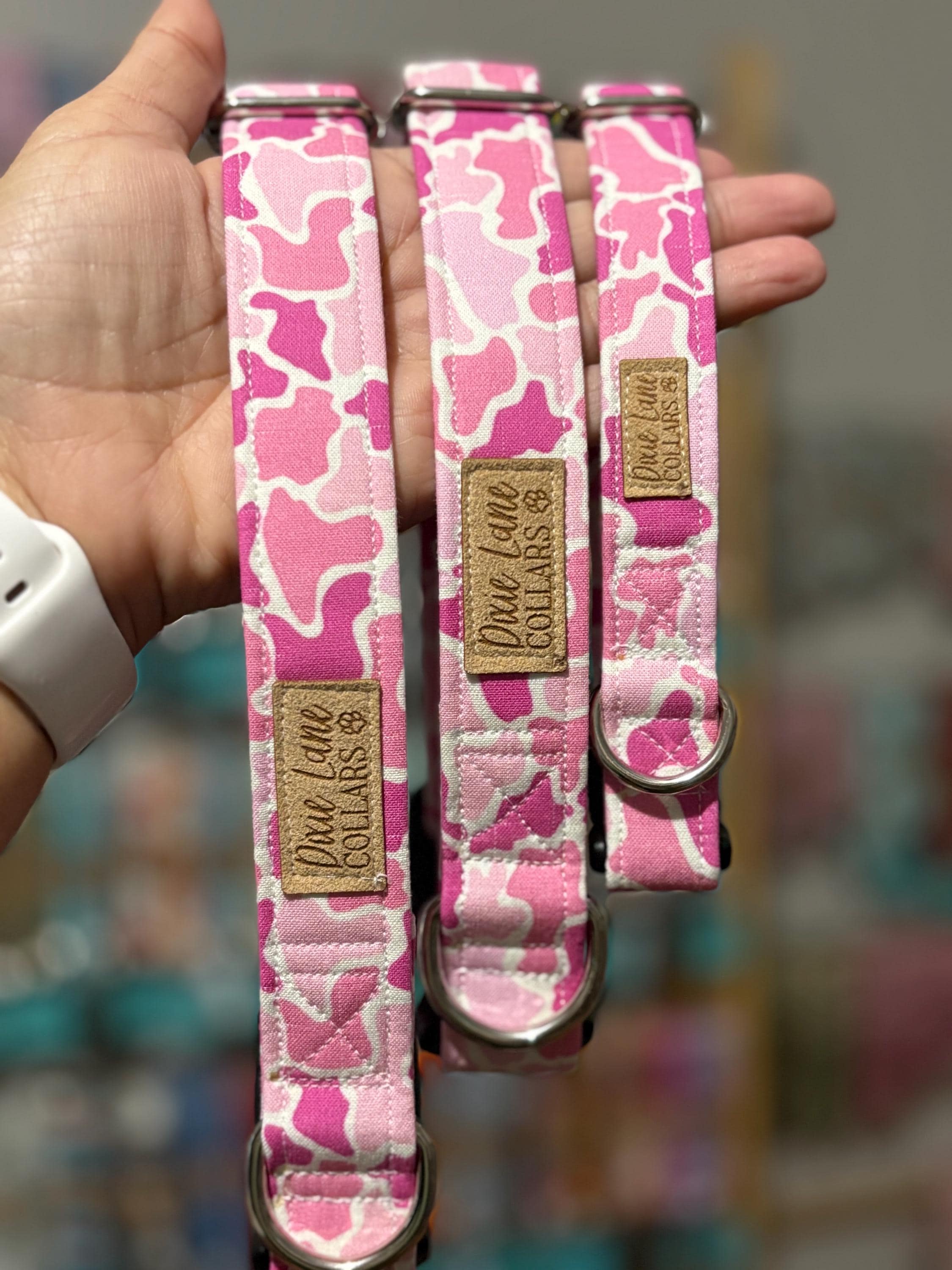 Pink Duck Camo Print Dog Collar