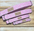 Pink Retro Floral Dog Collar
