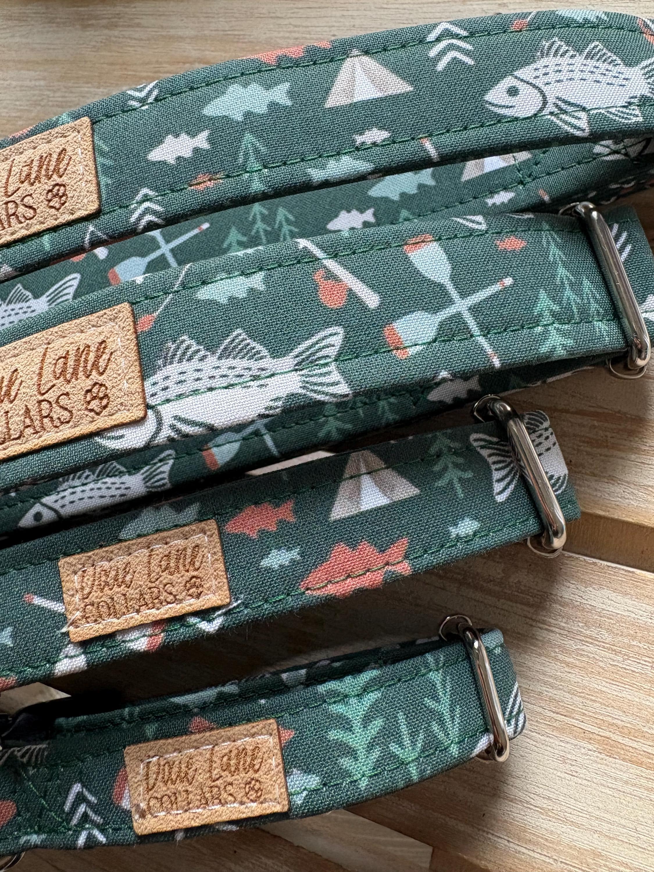 Green Fishing Dog Collar