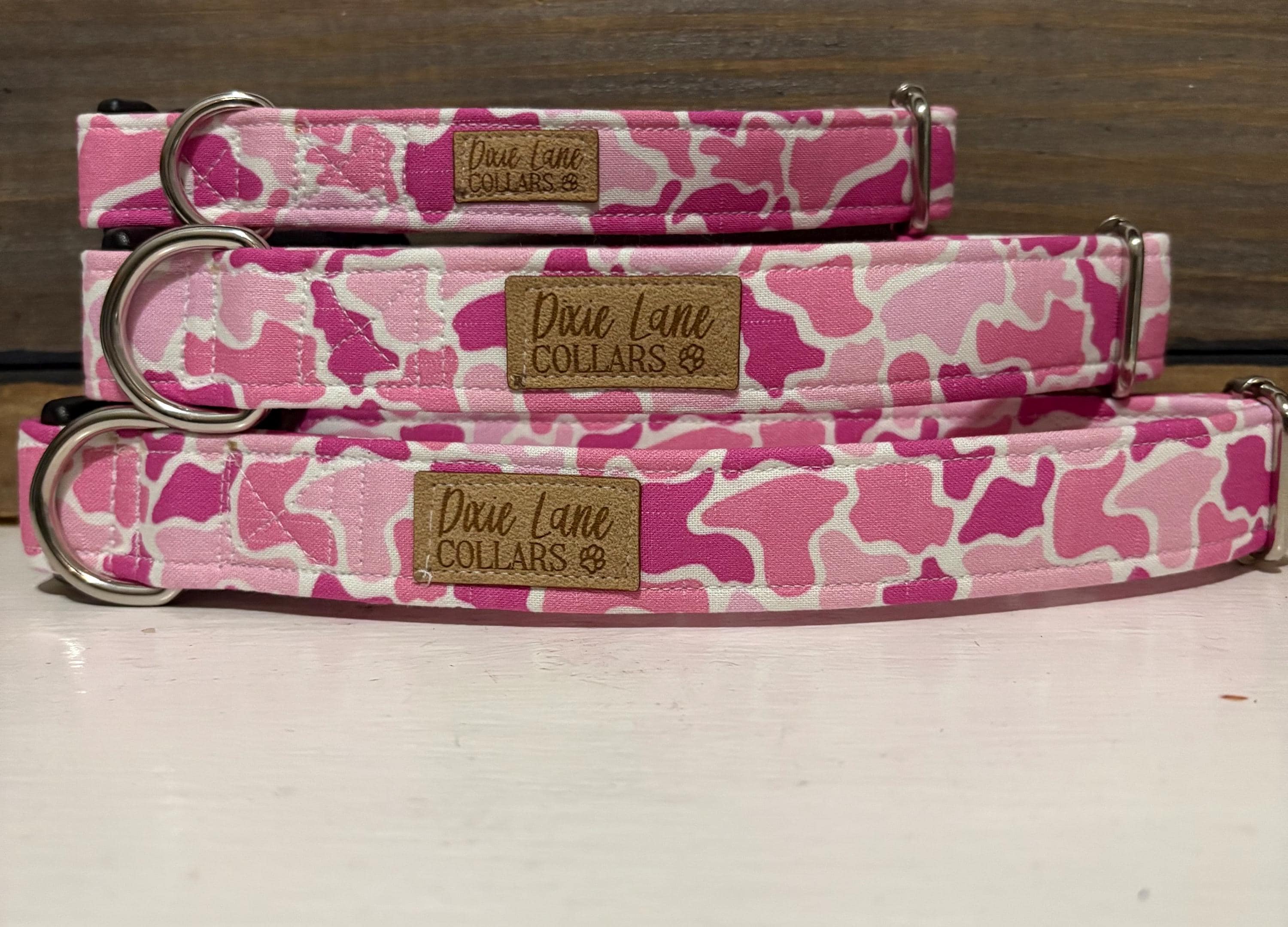 Pink Duck Camo Print Dog Collar