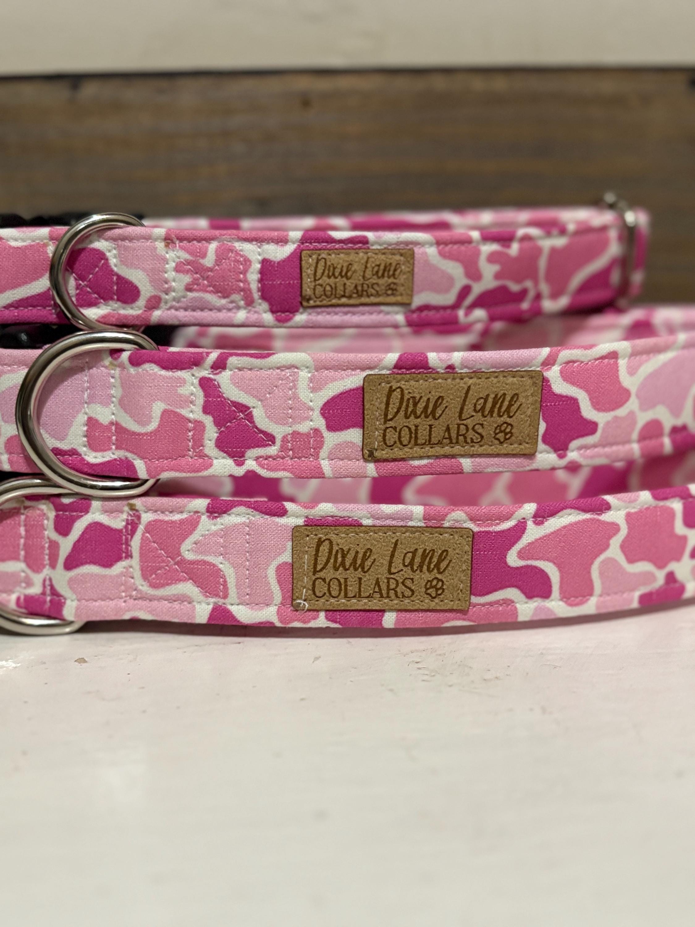Pink Duck Camo Print Dog Collar