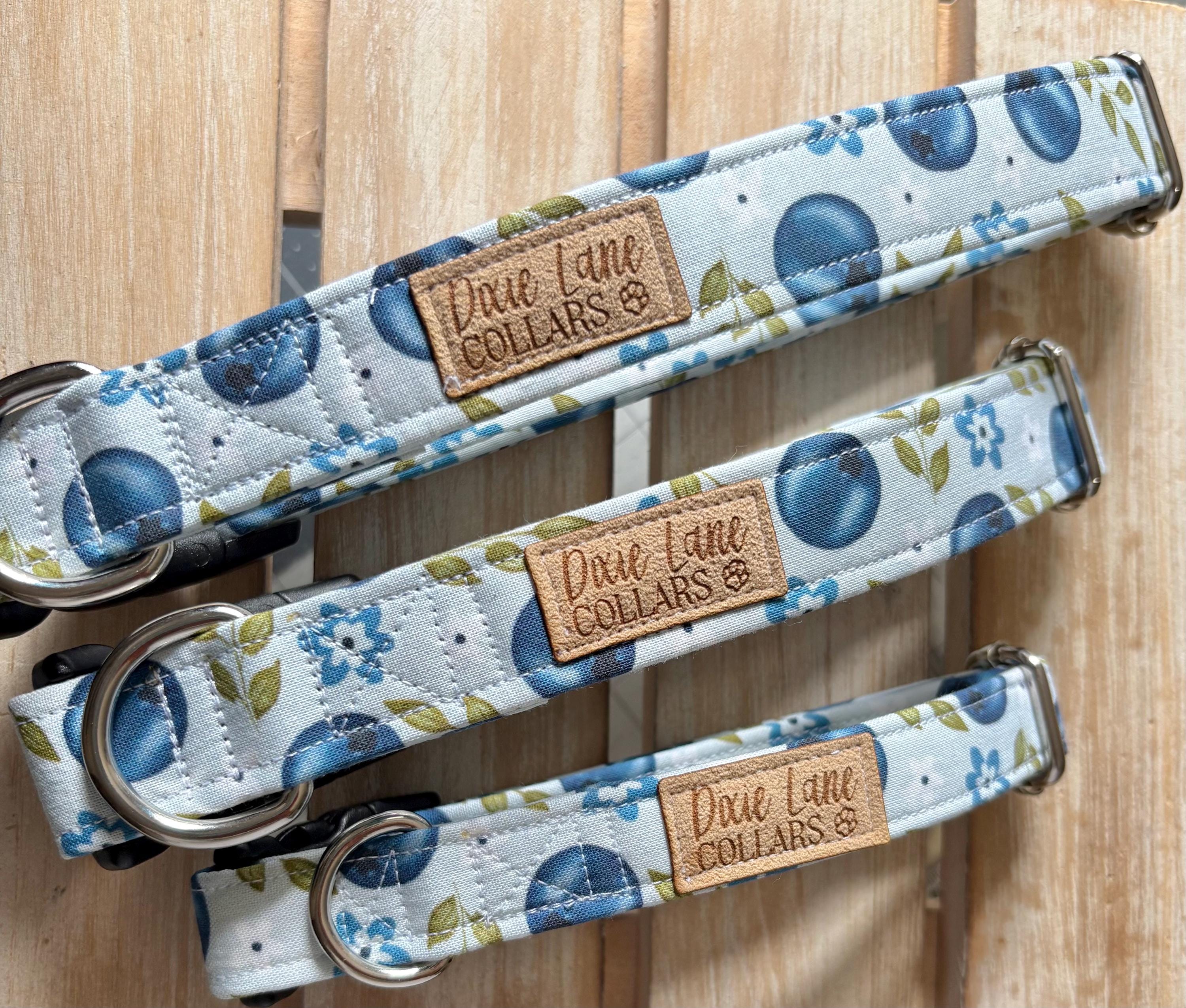 Blueberry Floral Dog Collar