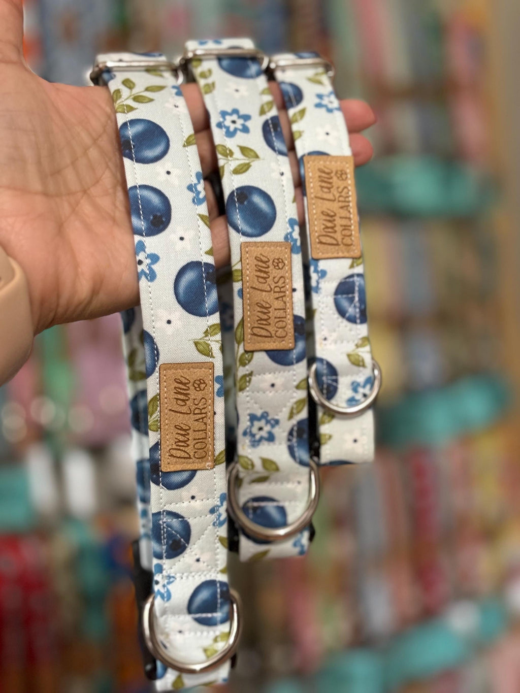 Blueberry Floral Dog Collar
