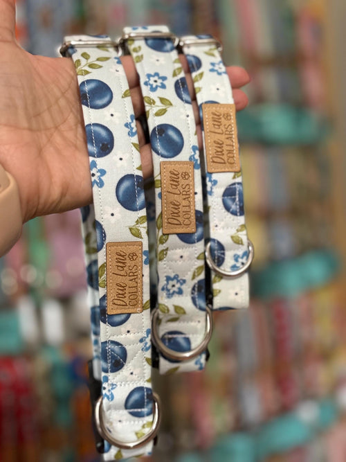 Blueberry Floral Dog Collar
