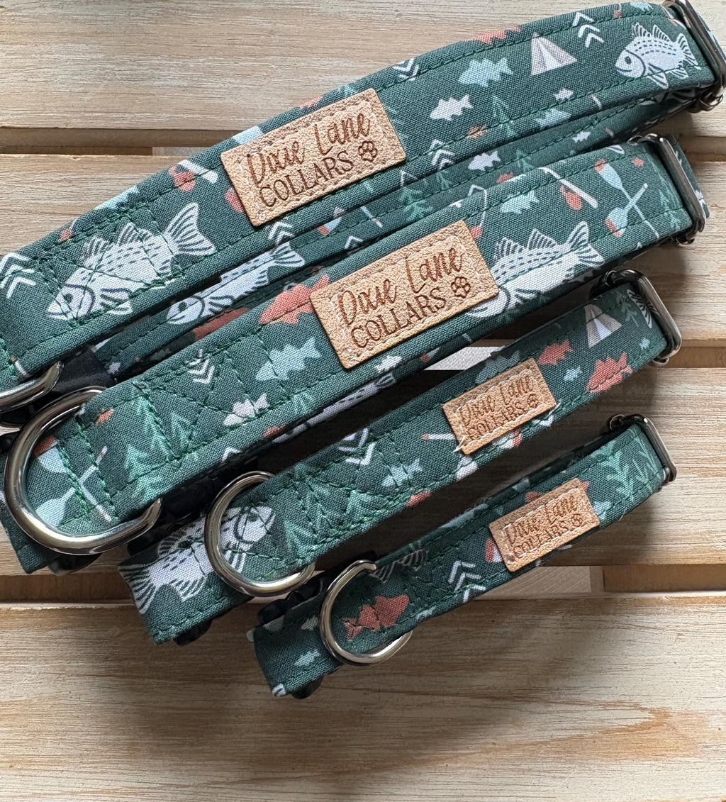 Green Fishing Dog Collar