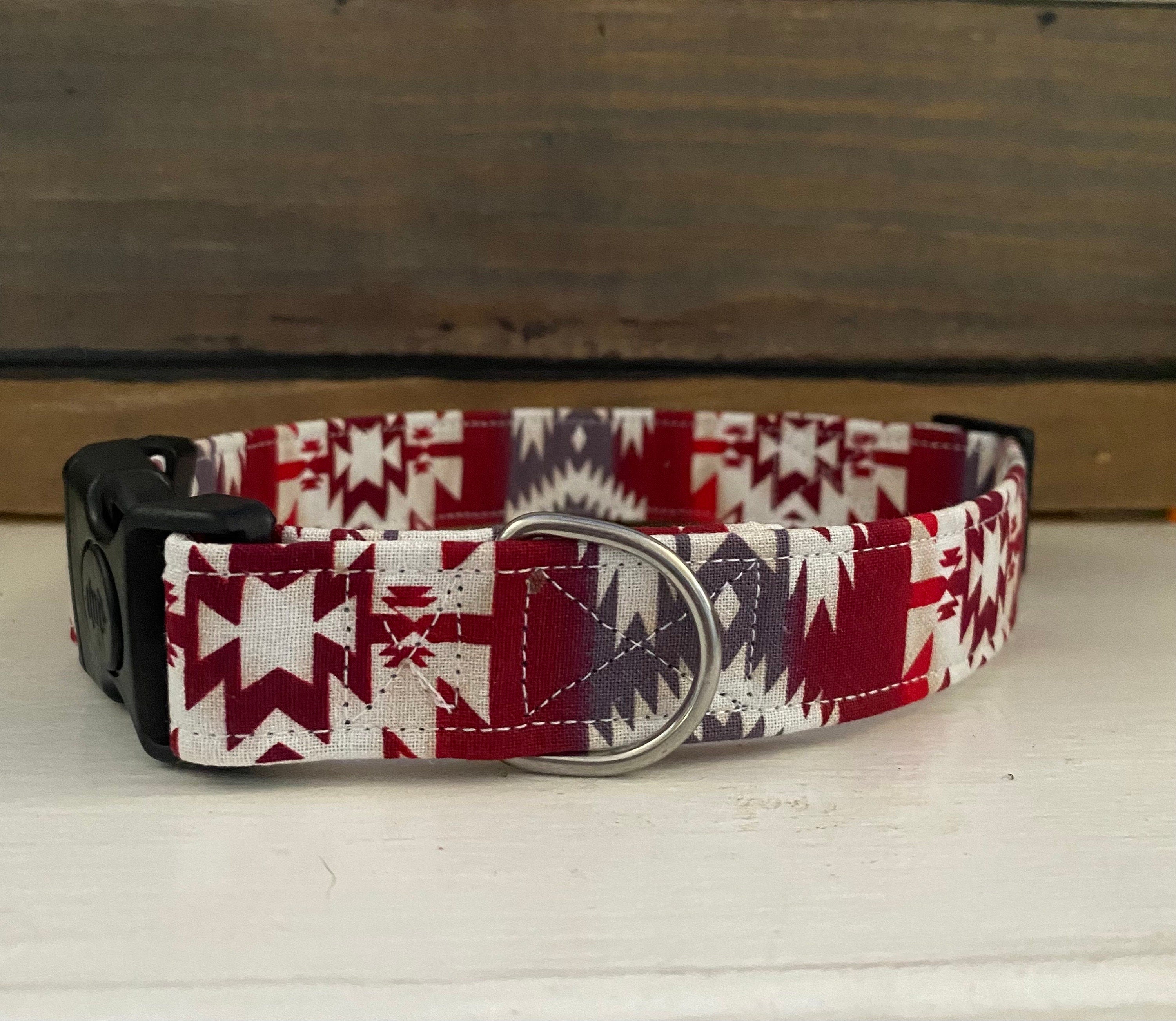 Red Aztec Print Dog Collar