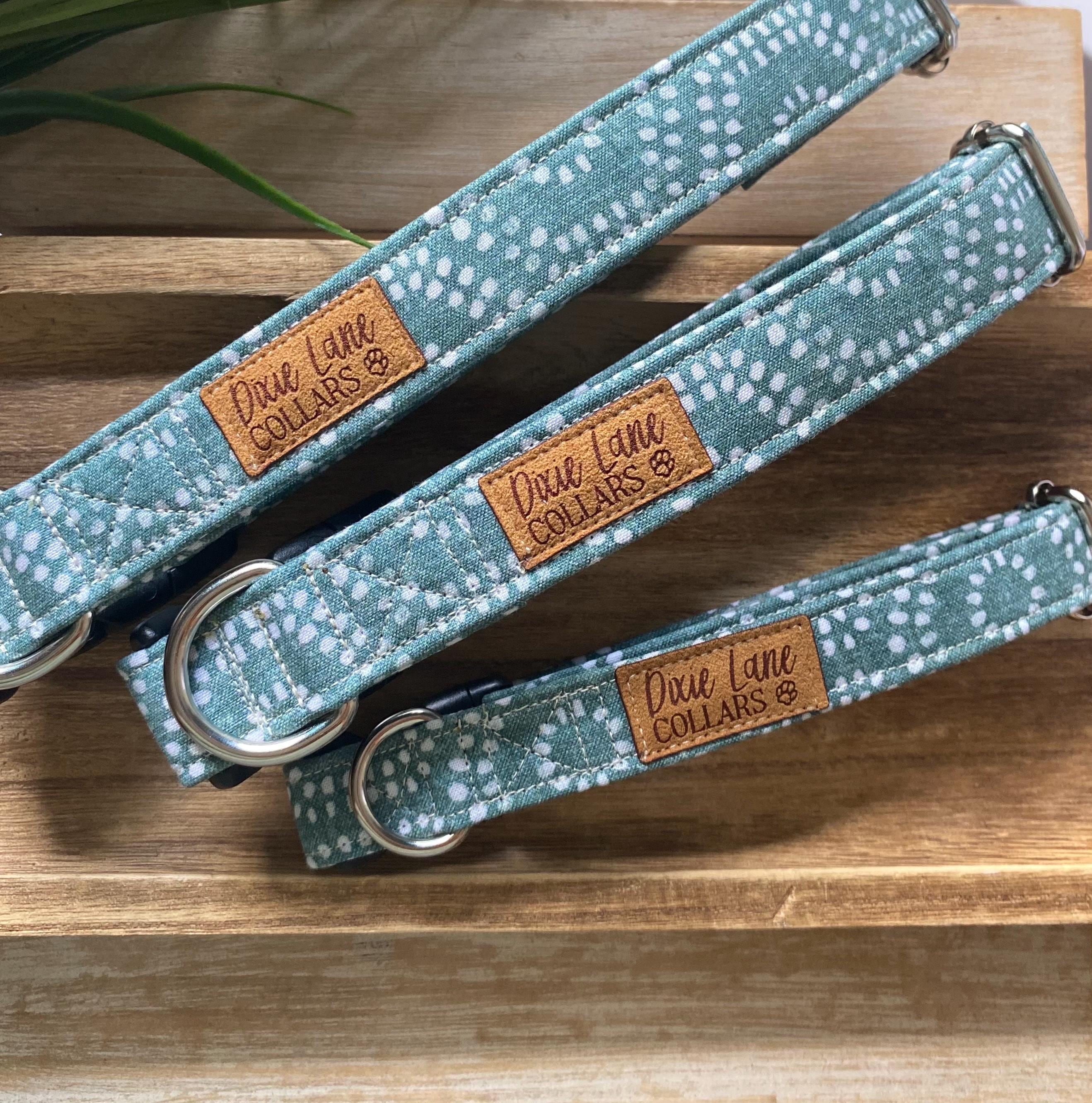 Teal Green Boho Hexagon Dog Collar
